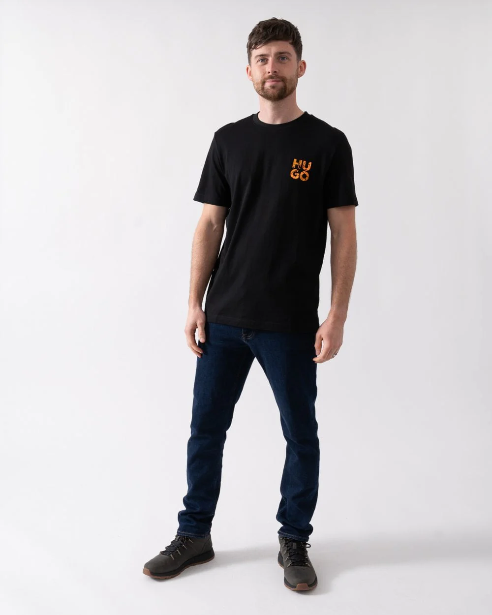HUGO Diridumti Mens T-Shirt with Stacked Logo - Image 2