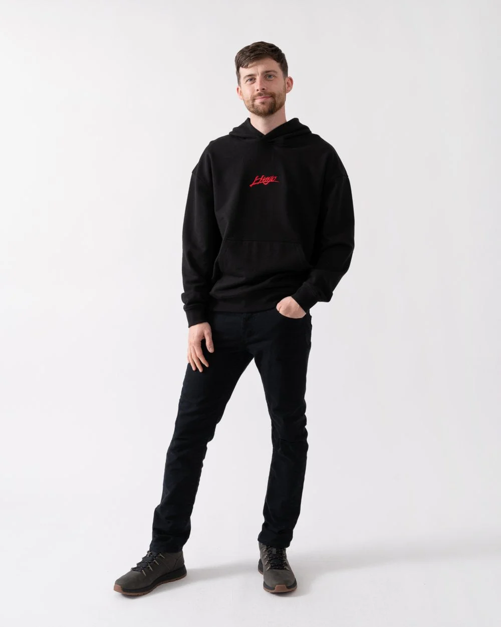 HUGO Dlogolong Mens Pullover Hoodie - Image 3