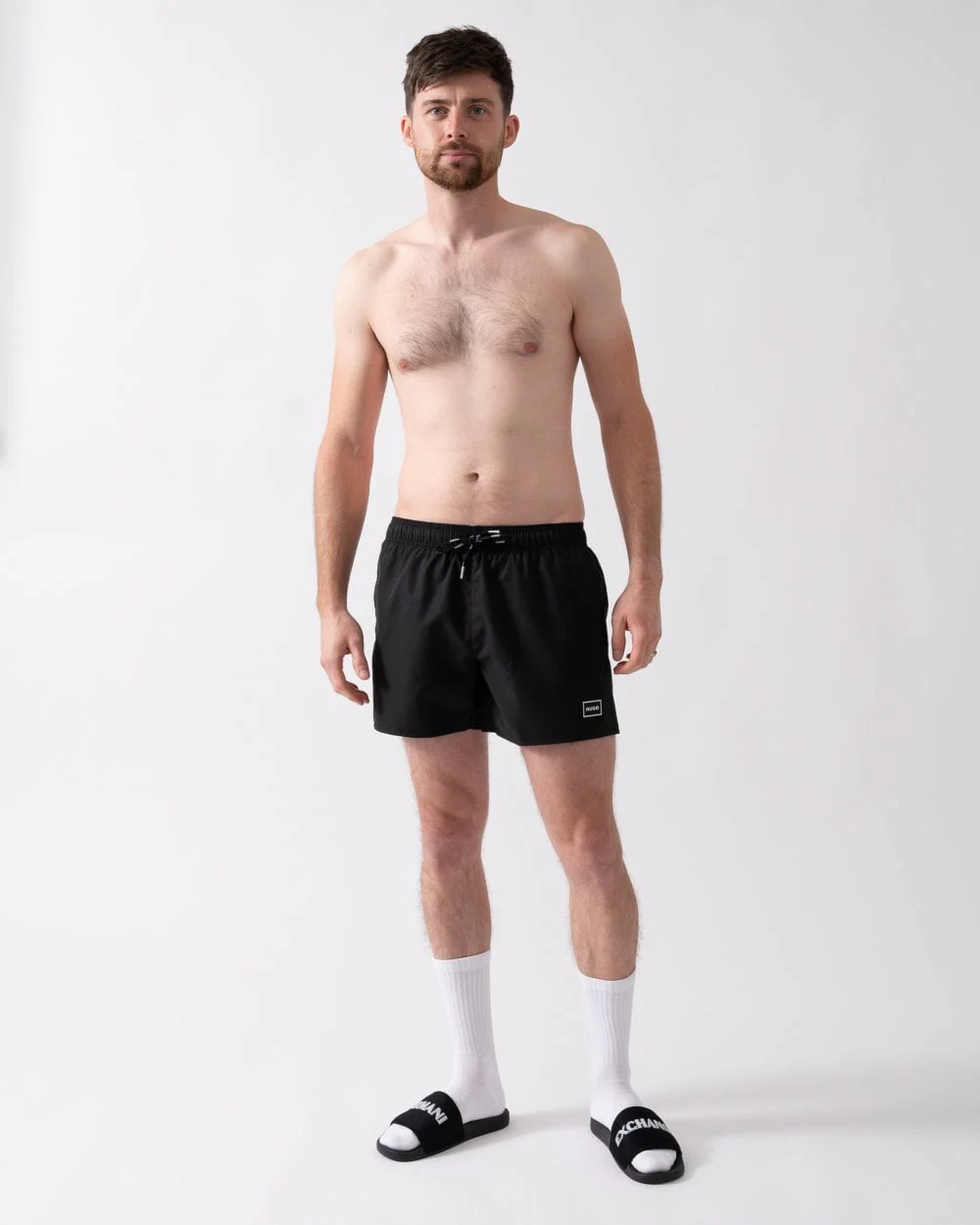 HUGO DODO Mens Fully Lined Swim Shorts with Logo Detail - Image 2