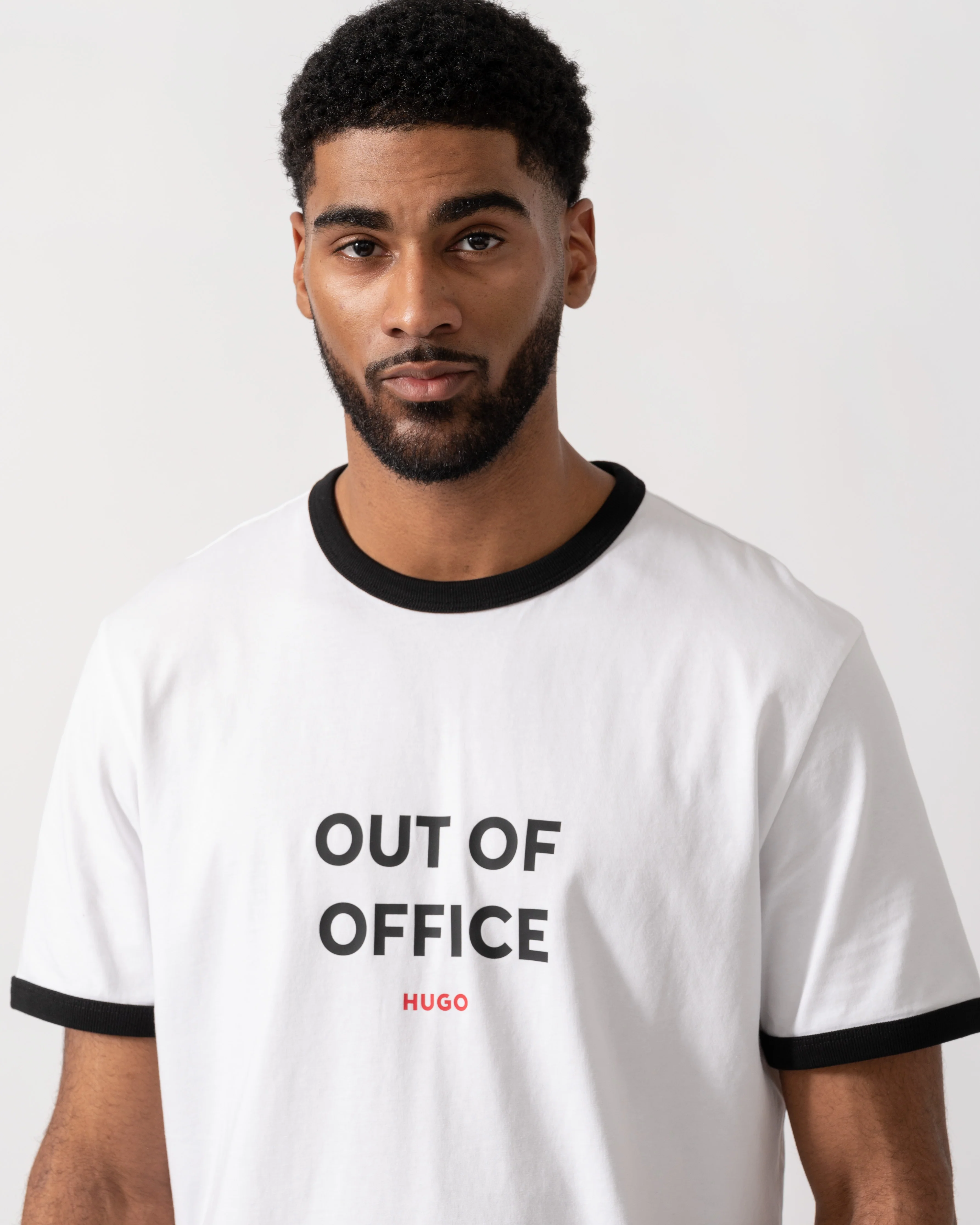 HUGO Mens Out-Of-Office T-Shirt - White 100 - Image 2