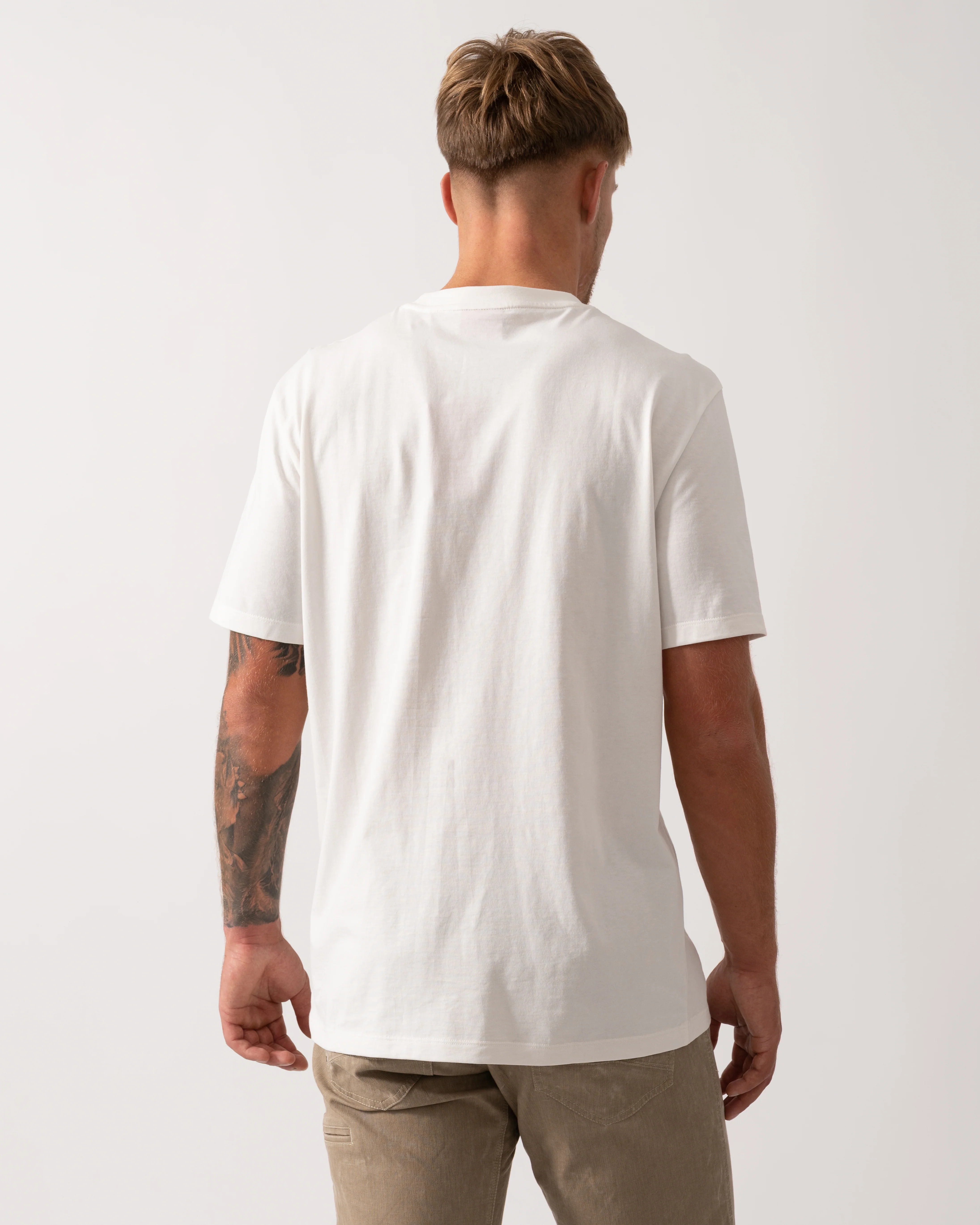 HUGO Dugolini Mens Cotton-Jersey T-Shirt with Embroidered Logo Artwork - Natural 102 - Image 4