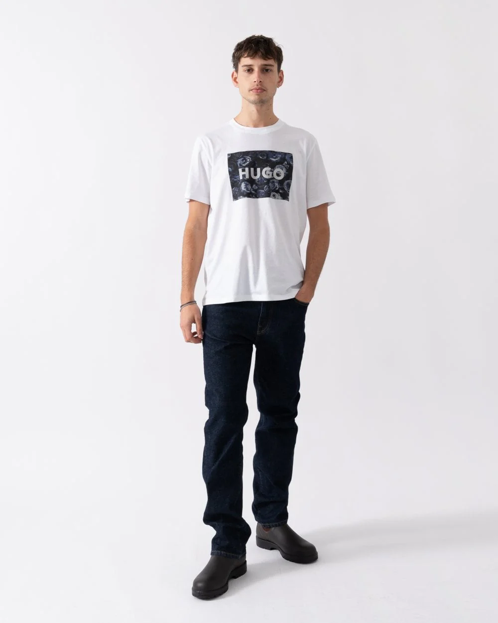 HUGO Dulive Mens Graphic Print T-Shirt - Image 3
