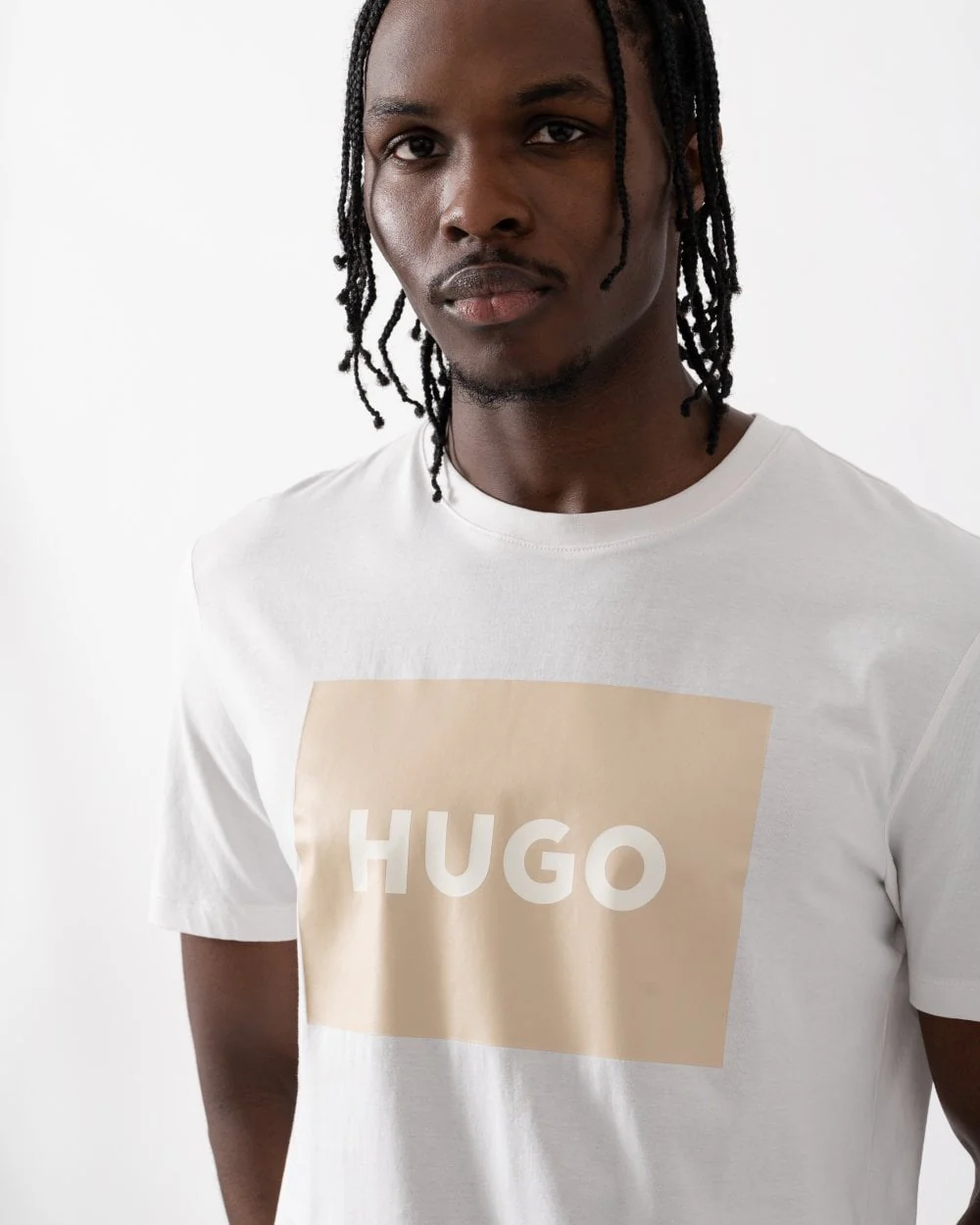 HUGO Dulive222 Mens Large Label Logo T-Shirt - Image 2