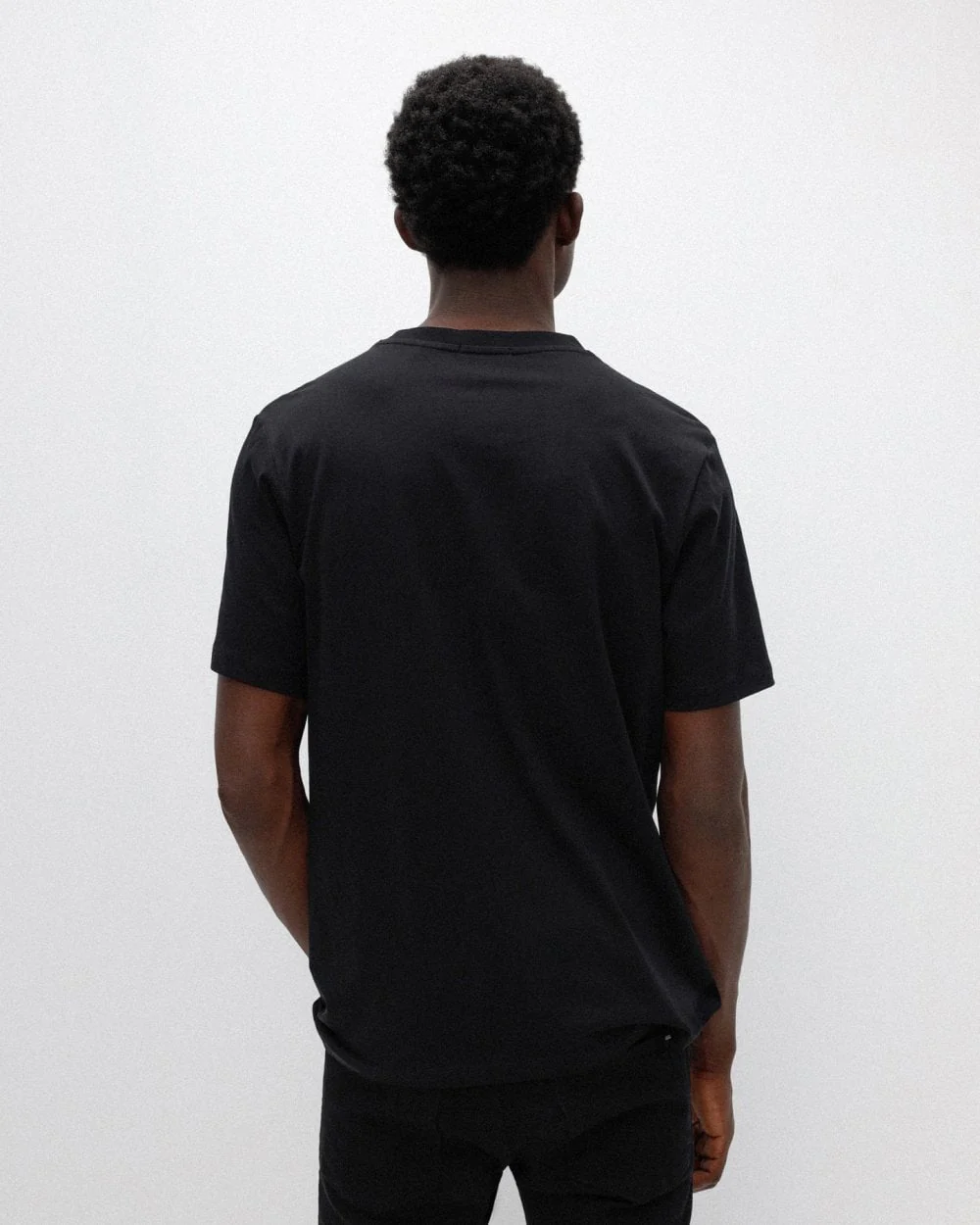 HUGO Dulive222 Mens Large Label Logo T-Shirt NOS - Black/Red 001 - Image 3