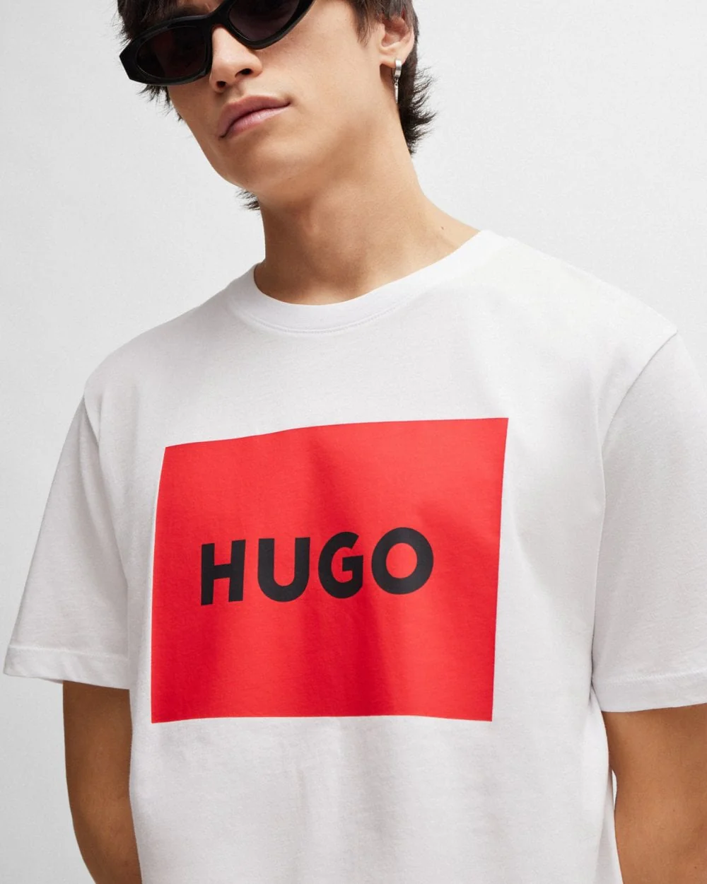 HUGO Dulive222 Mens Large Label Logo T-Shirt NOS - White 100 - Image 2