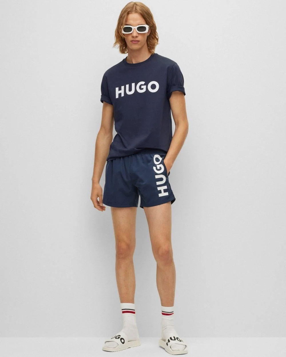 HUGO Dulivio Mens T-Shirt NOS - Dark Blue 405 - Image 2