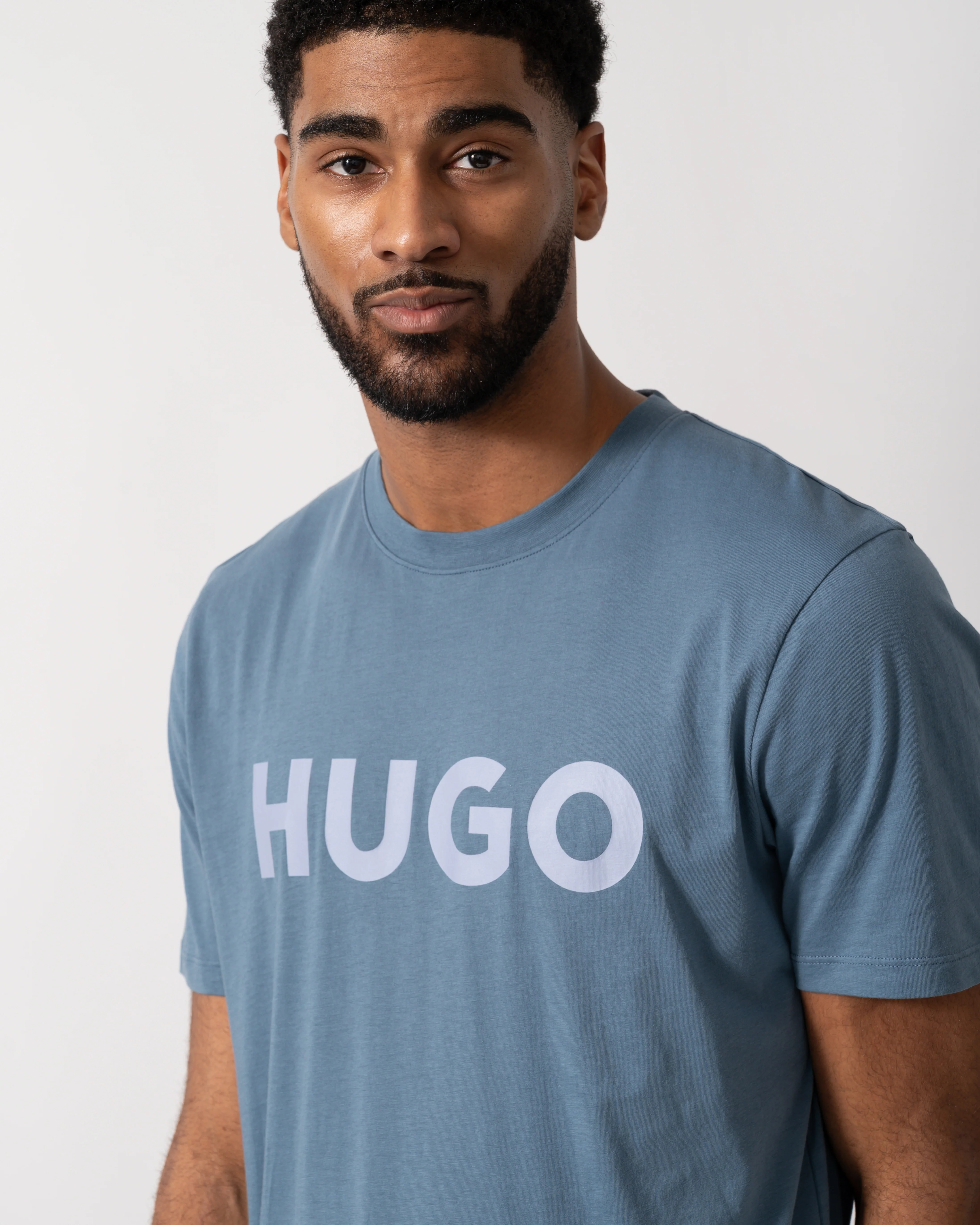 HUGO Mens Dulivio T-Shirt - Open Blue 496 - Image 3