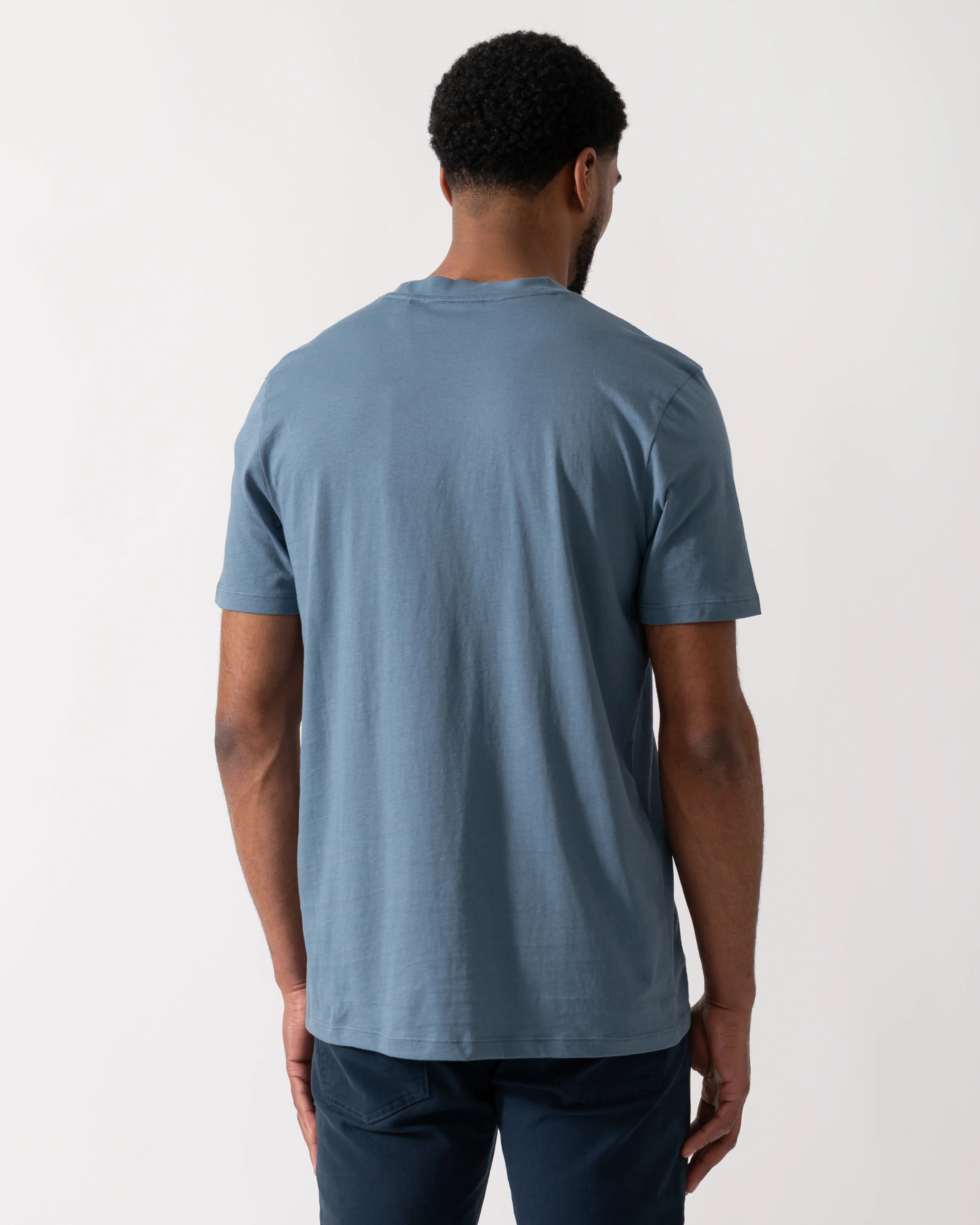 HUGO Mens Dulivio T-Shirt - Open Blue 496 - Image 4