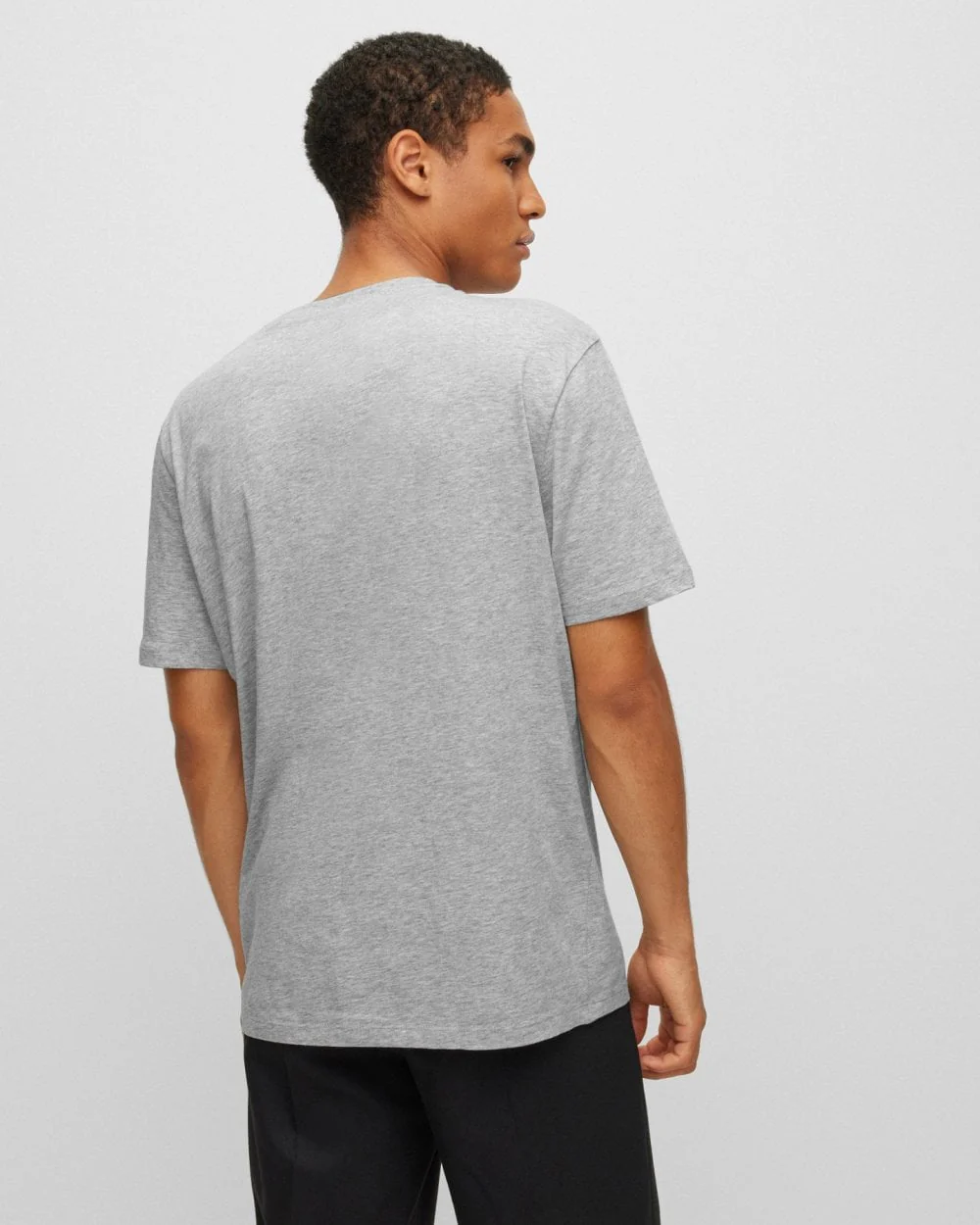 HUGO Dulivio Mens T-Shirt - Open Grey 062 - Image 3