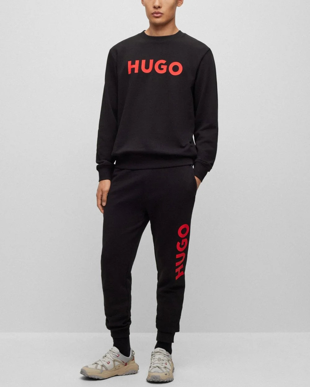 HUGO Dutschi Mens Cuffed Hem Joggers - Black 001 - Image 2