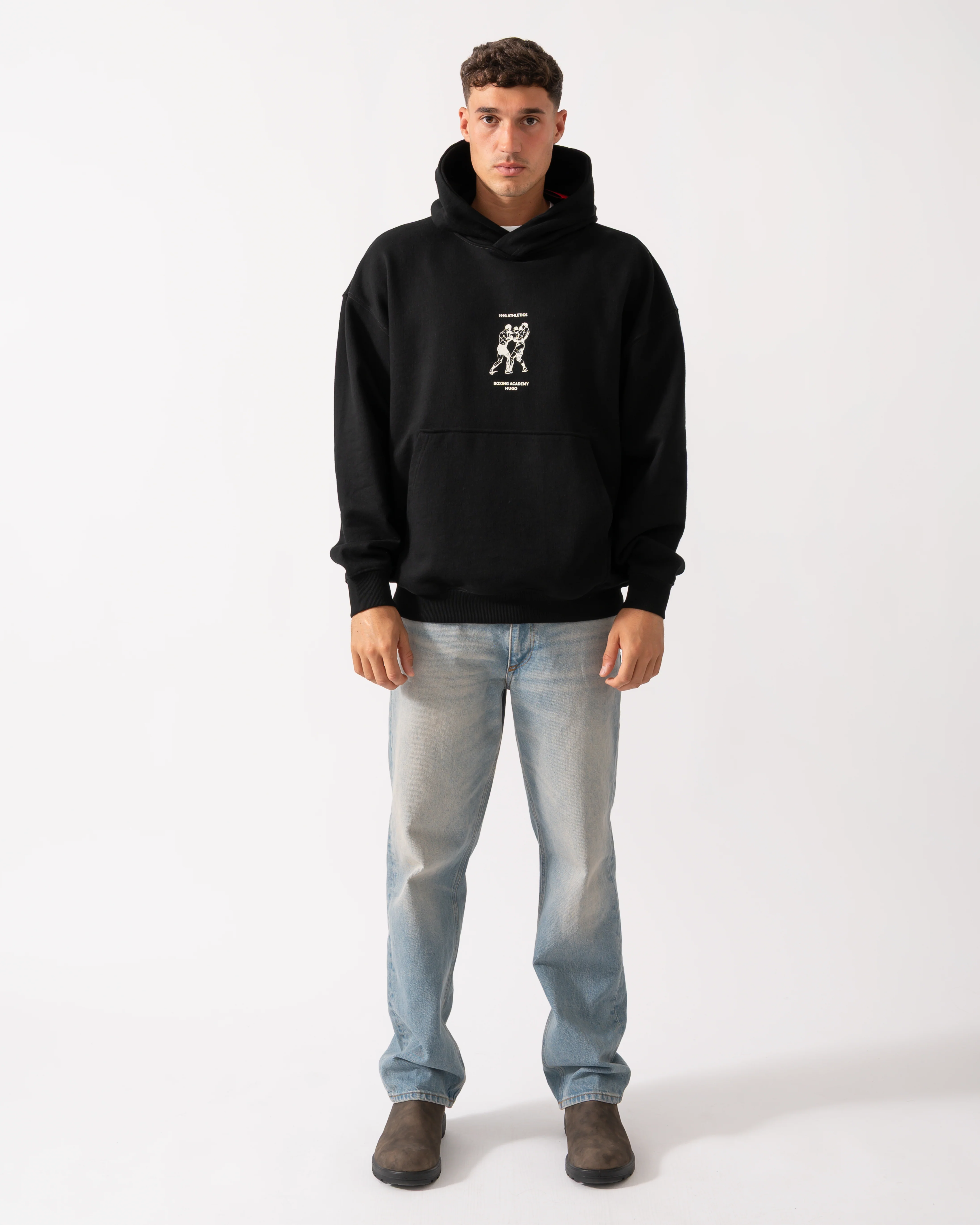HUGO Duwrestie Mens Pullover Hoodie - Black 001 - Image 2