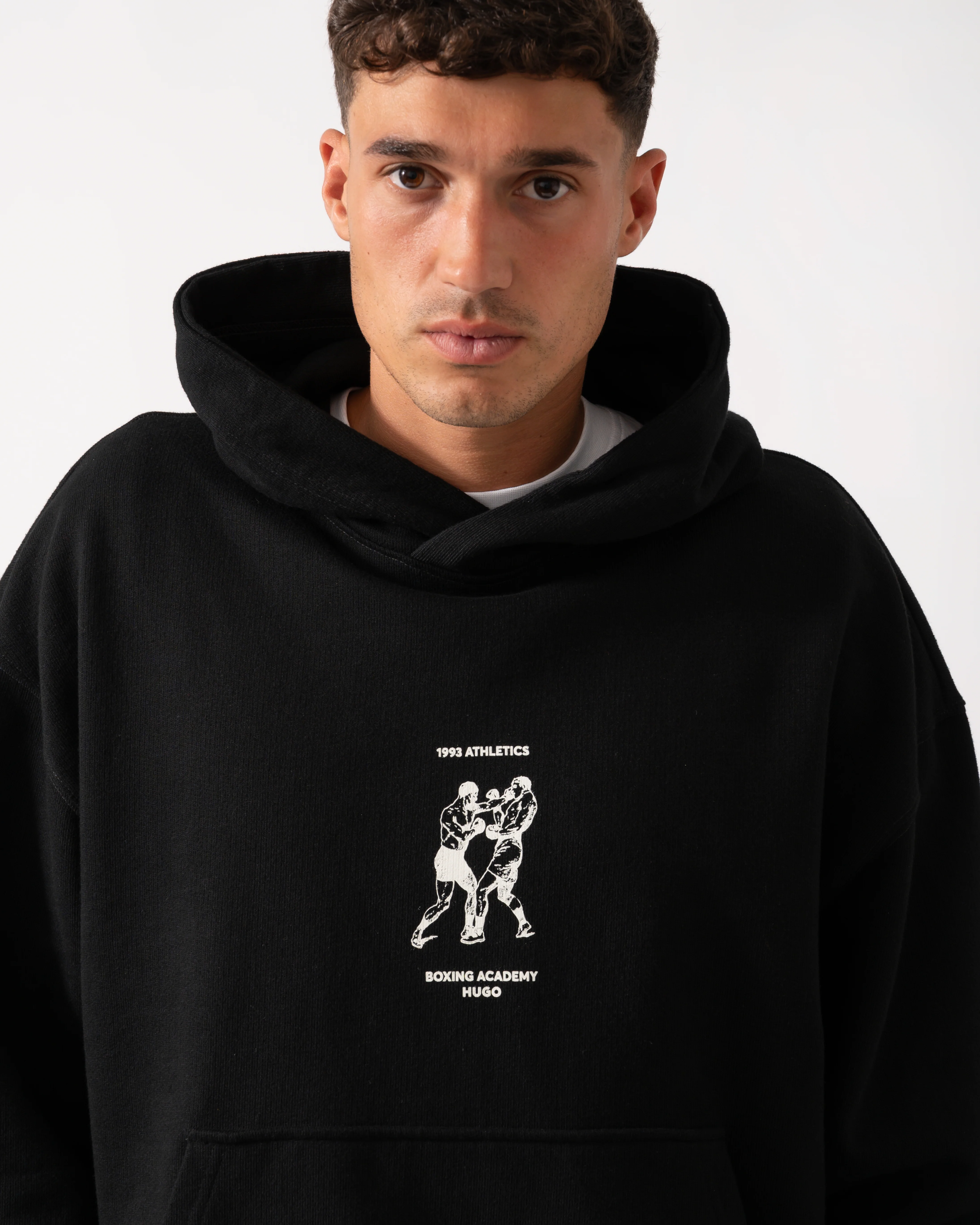 HUGO Duwrestie Mens Pullover Hoodie - Black 001 - Image 3