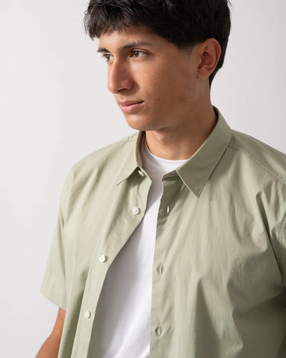 HUGO Ebor Relaxed Fit Mens Stretch Cotton Shirt - Open Green 391 - Image 2