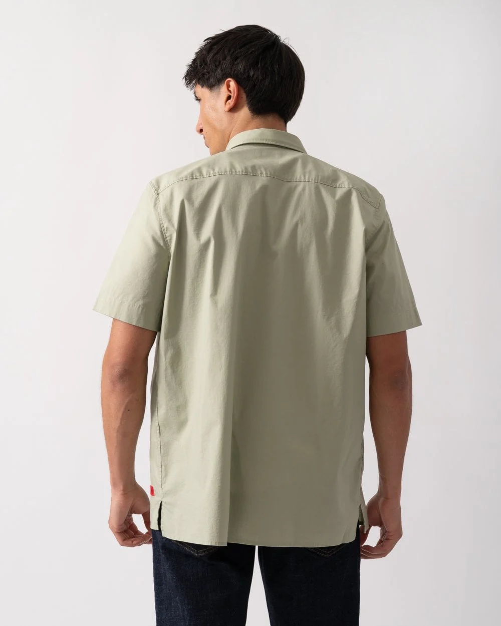 HUGO Ebor Relaxed Fit Mens Stretch Cotton Shirt - Open Green 391 - Image 5
