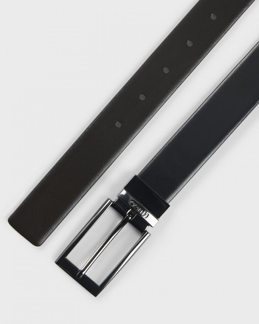 HUGO Elvio Mens Reversible Leather Belt with Branded Keeper NOS - Image 2