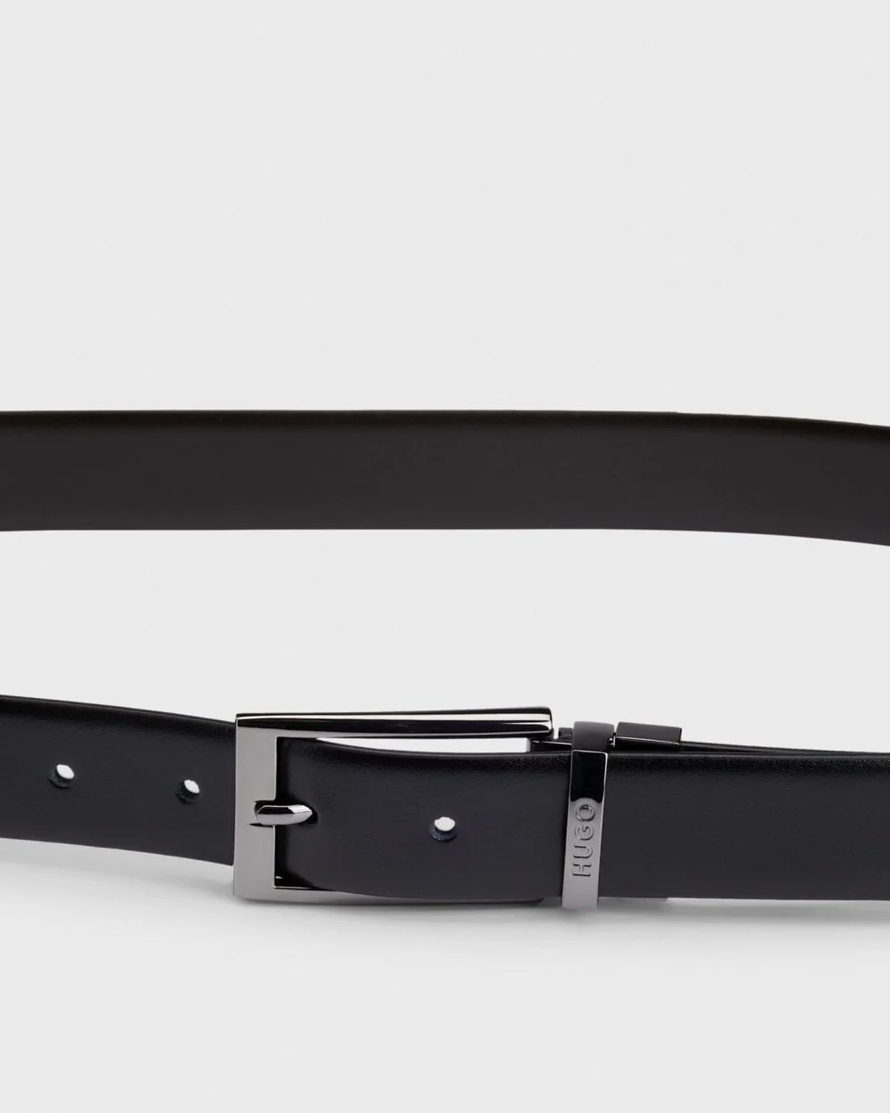 HUGO Elvio Mens Reversible Leather Belt with Branded Keeper NOS - Image 3