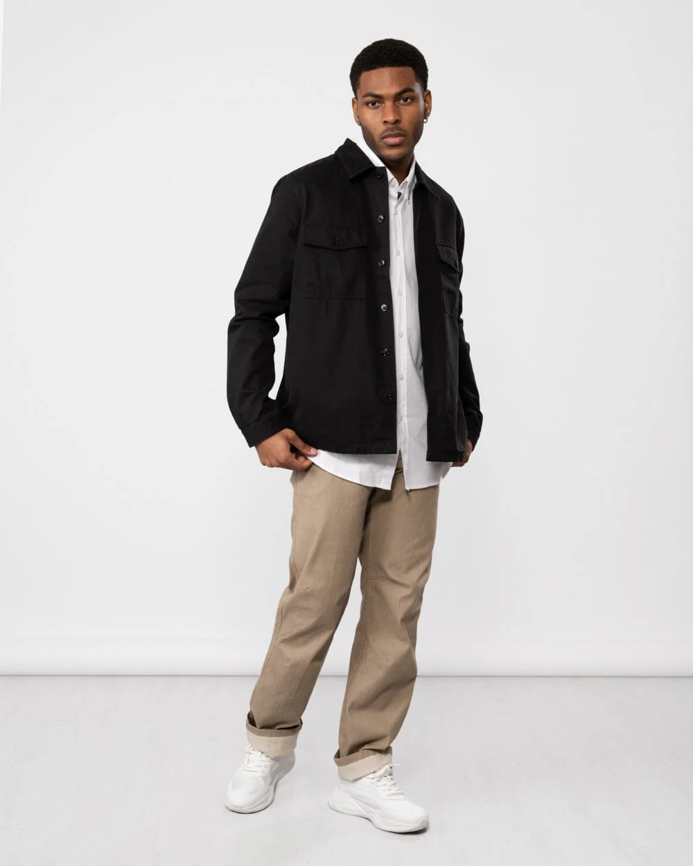 HUGO Enalu Mens Cotton Gabardine Overshirt - Image 3