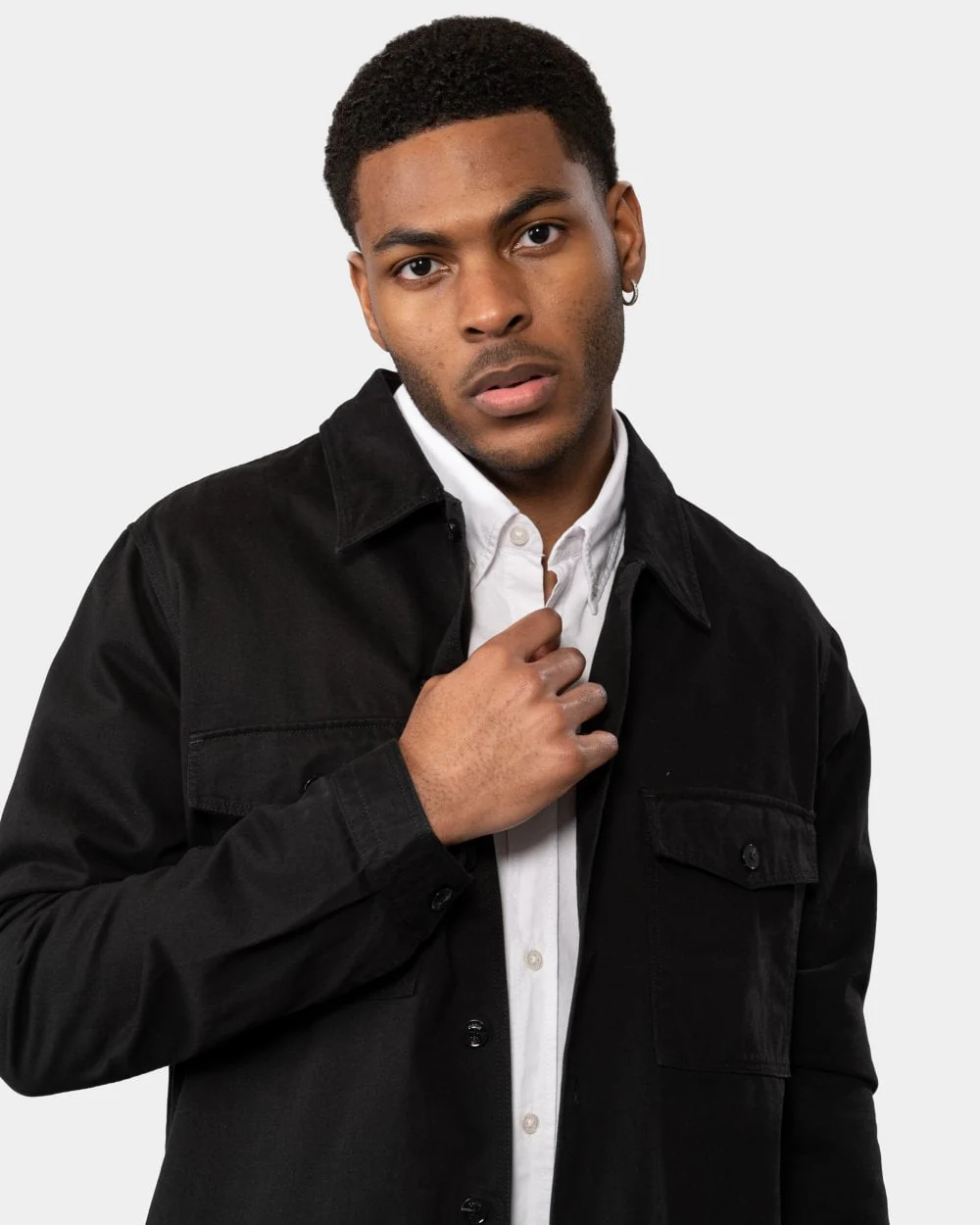 HUGO Enalu Mens Cotton Gabardine Overshirt - Image 4
