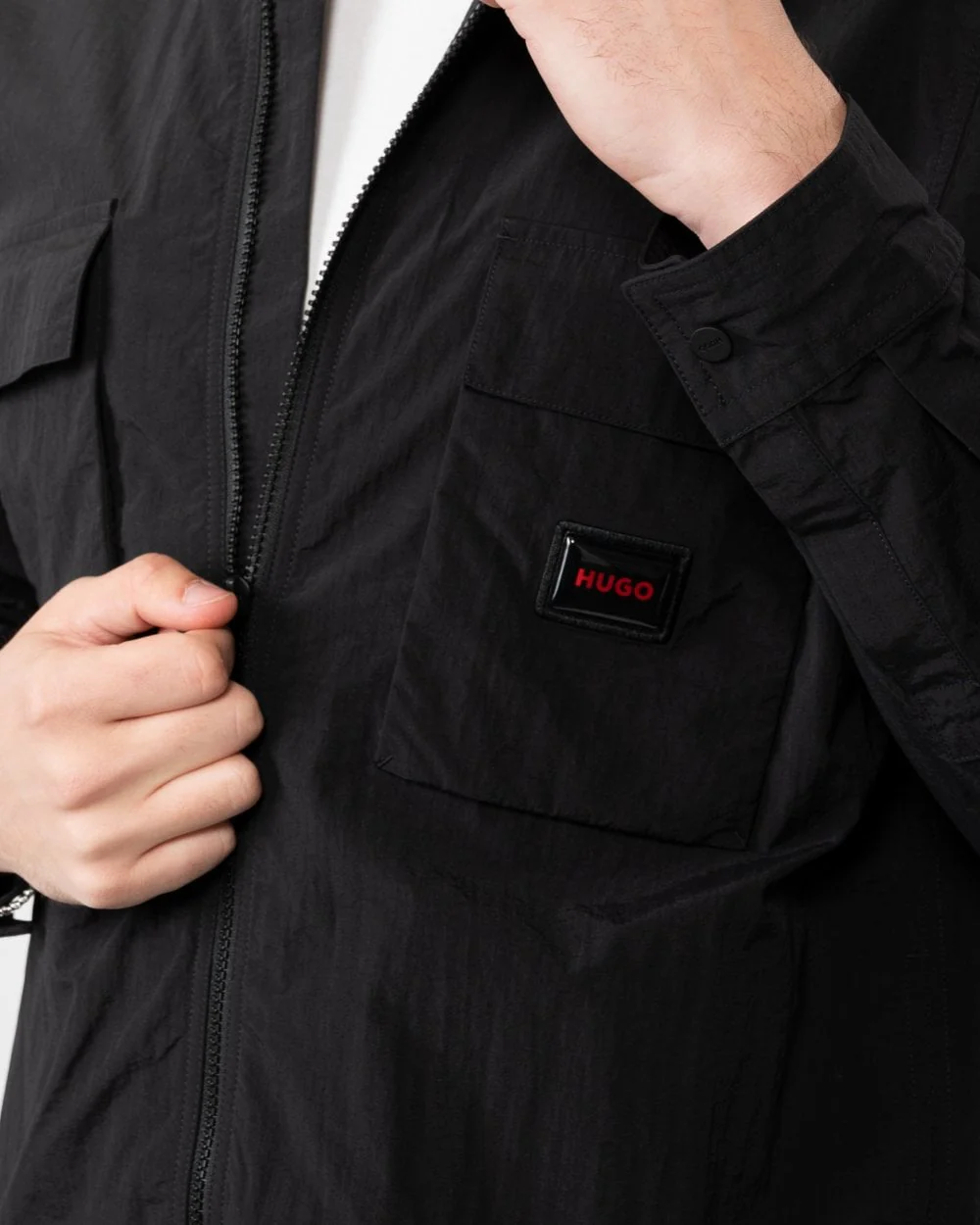 HUGO Eselio Mens Zip Overshirt - Image 3