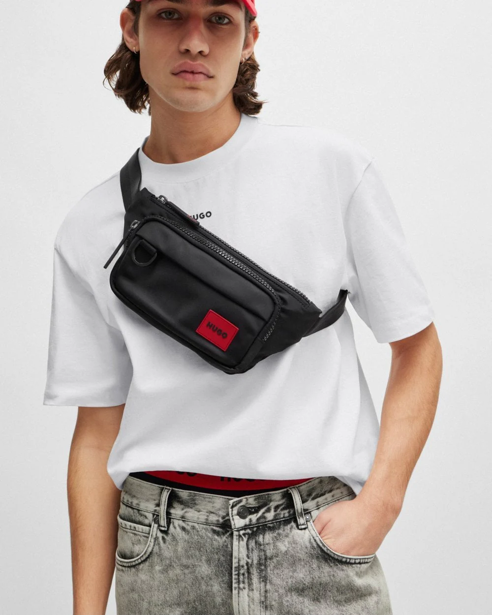 HUGO Ethon 2.0 Mens Belt Bag with Red Logo Patch NOS - Image 5