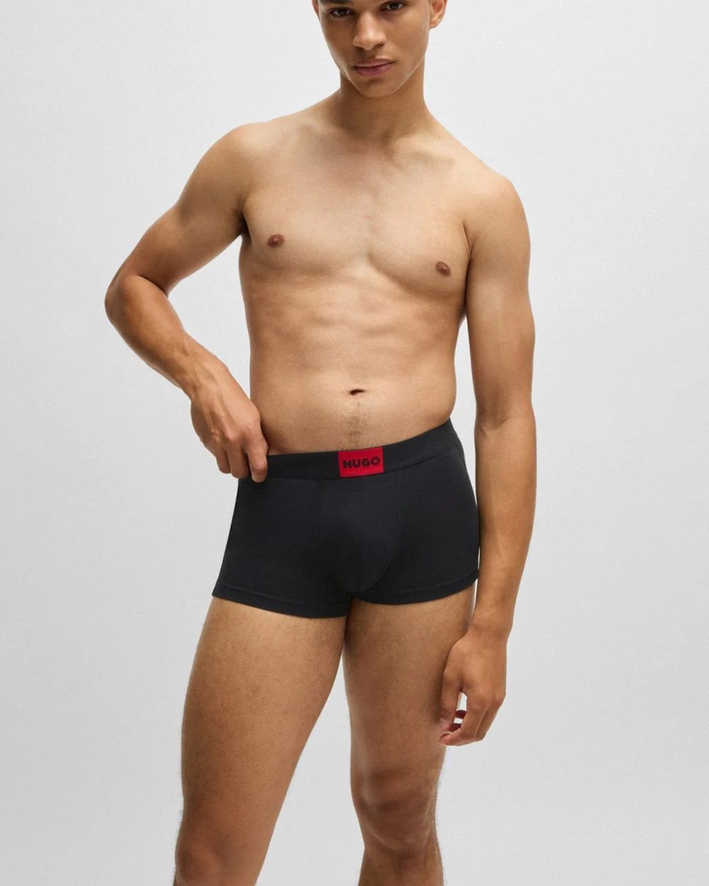 HUGO Galaxy Mens 3-Pack Trunks with Label Logo - Image 2