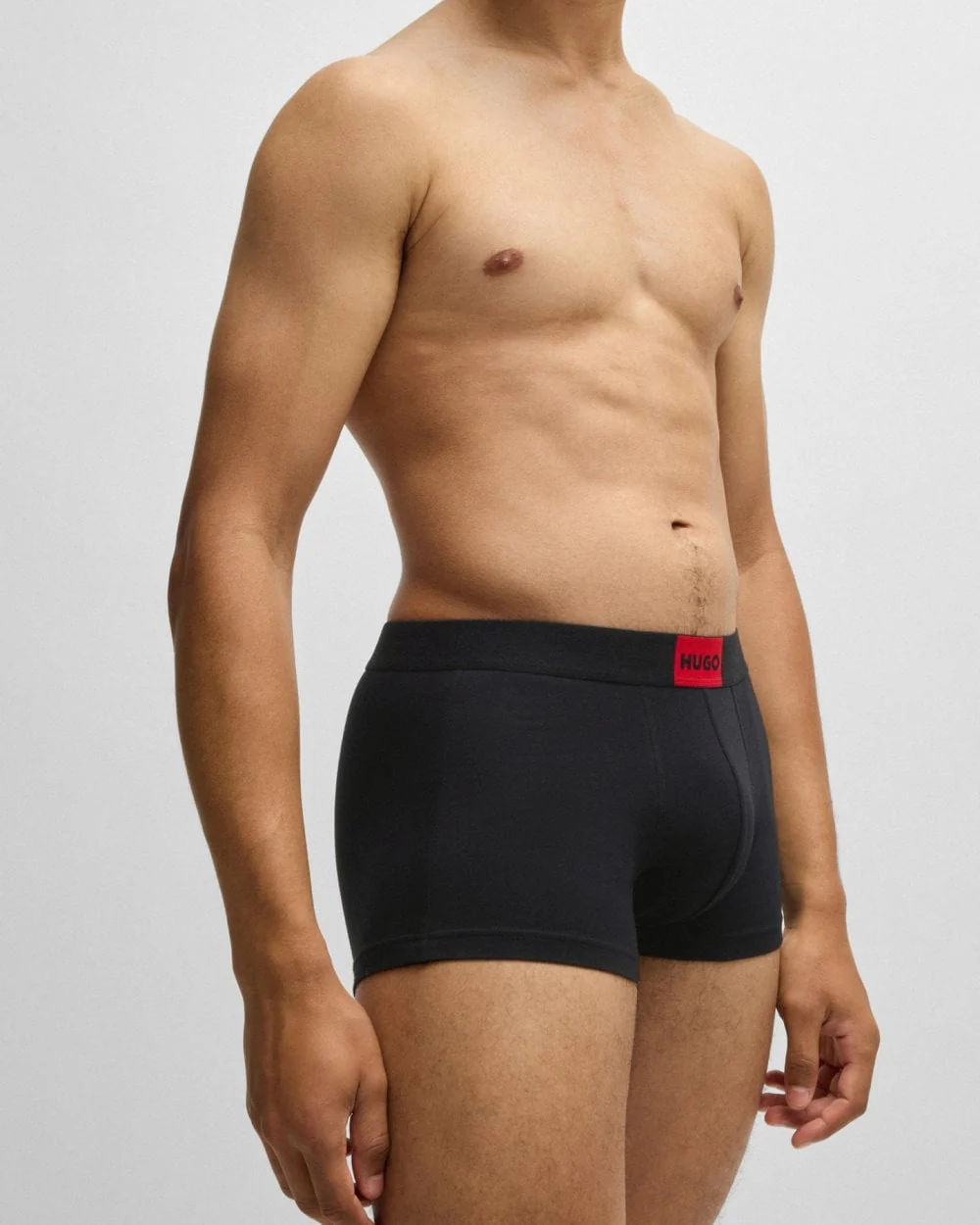 HUGO Galaxy Mens 3-Pack Trunks with Label Logo - Image 4