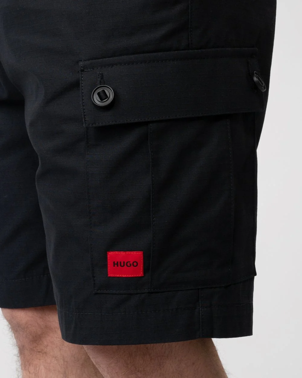 HUGO Garlio242 Mens Cargo Shorts - Black 001 - Image 3