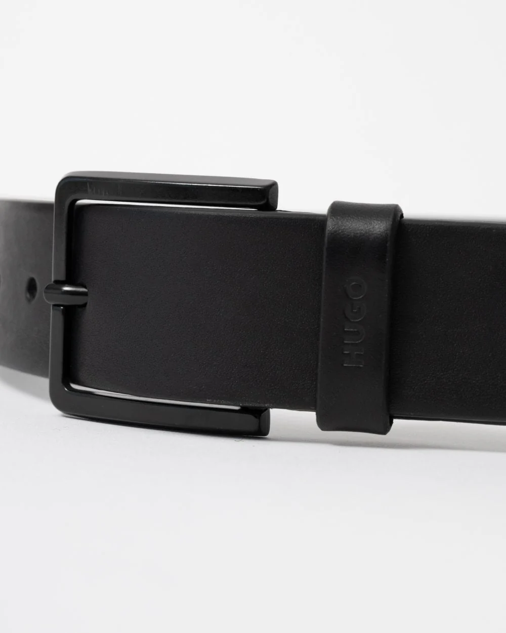 HUGO Gioni Mens Leather Belt - Black 001 - Image 2