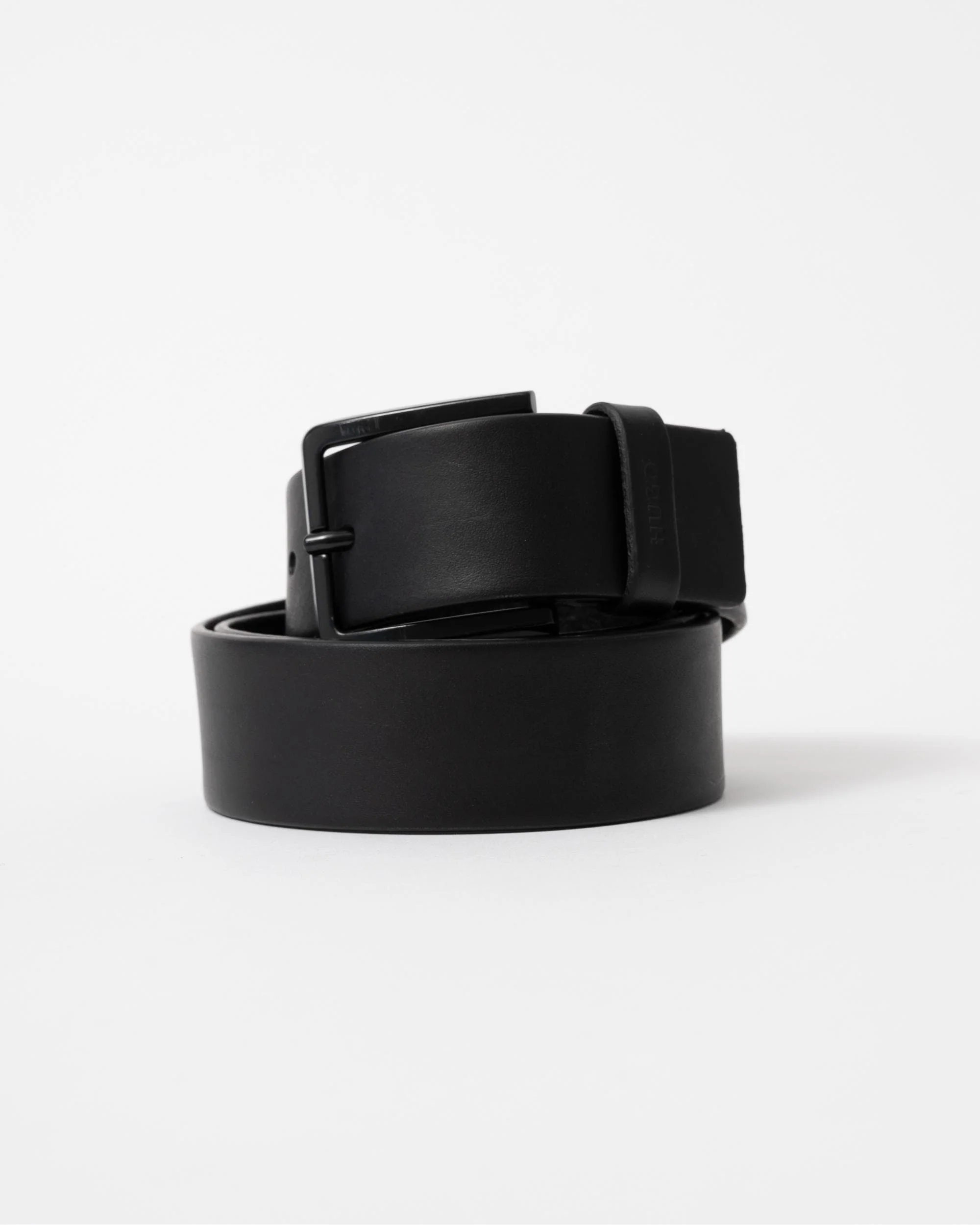 HUGO Gioni Mens Leather Belt - Black 001 - Image 3