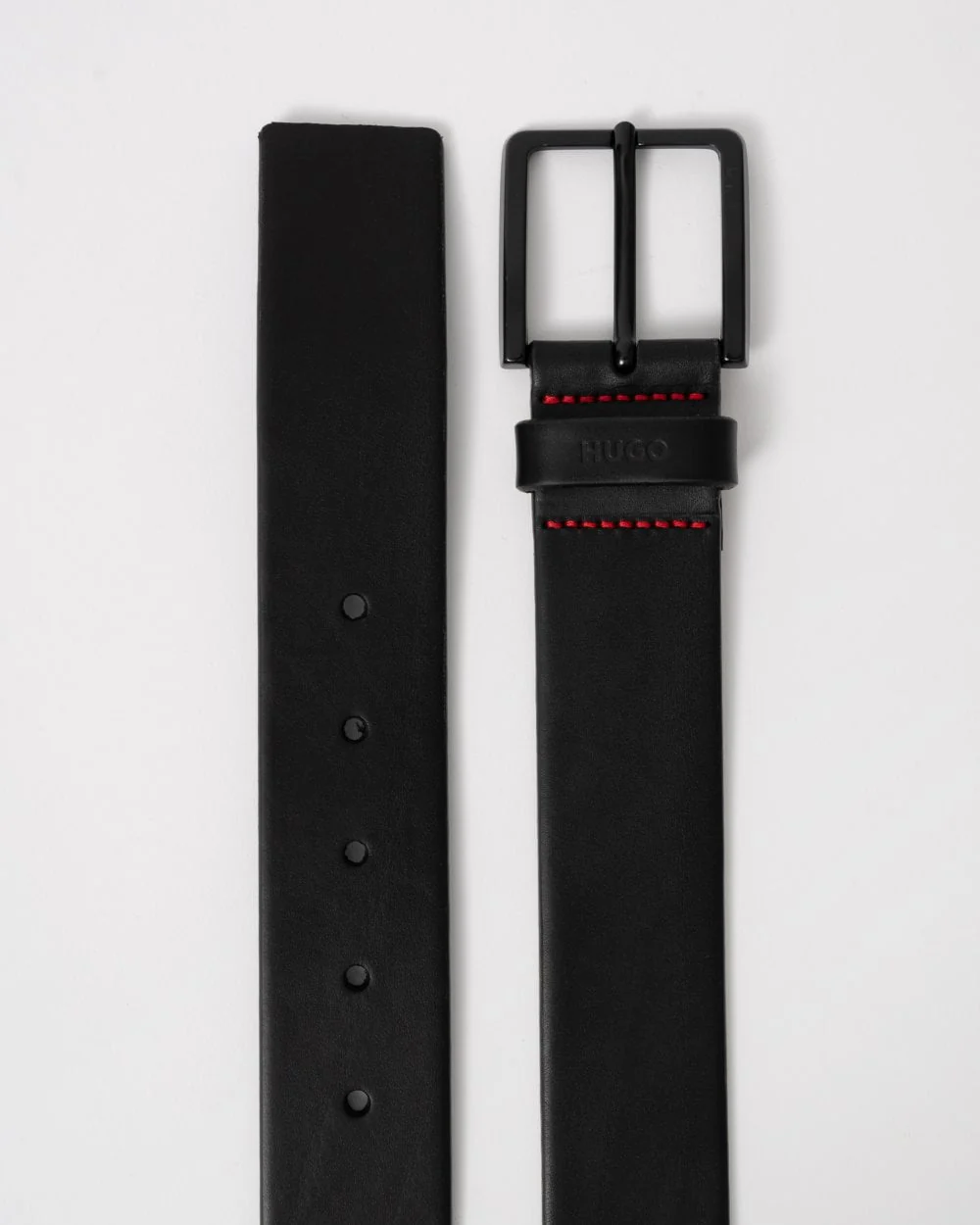 HUGO Gioni Mens Leather Belt - Black 001 - Image 4