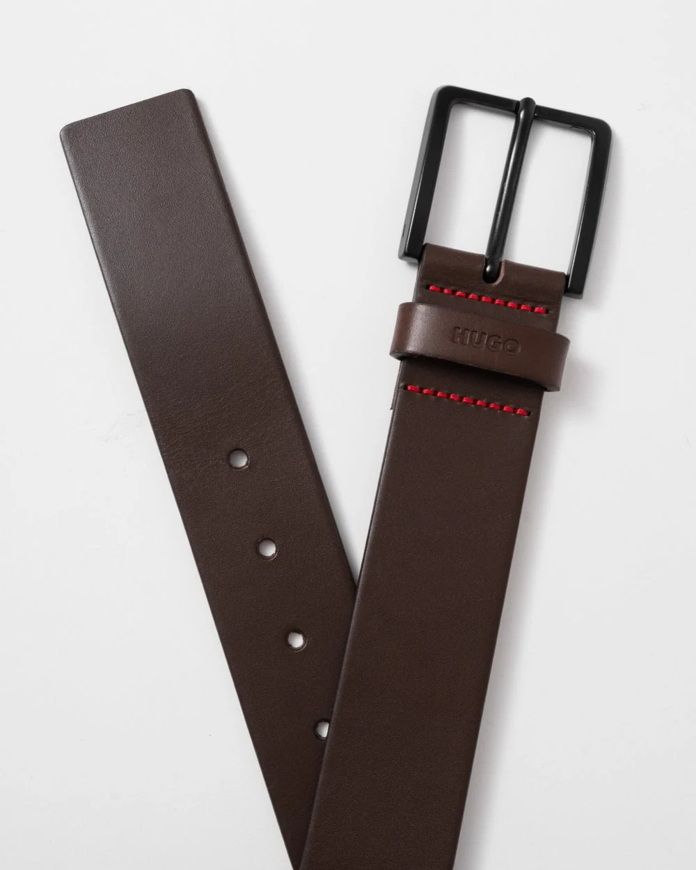 HUGO Gioni Mens Leather Belt NOS - Dark Brown 202 - Image 4