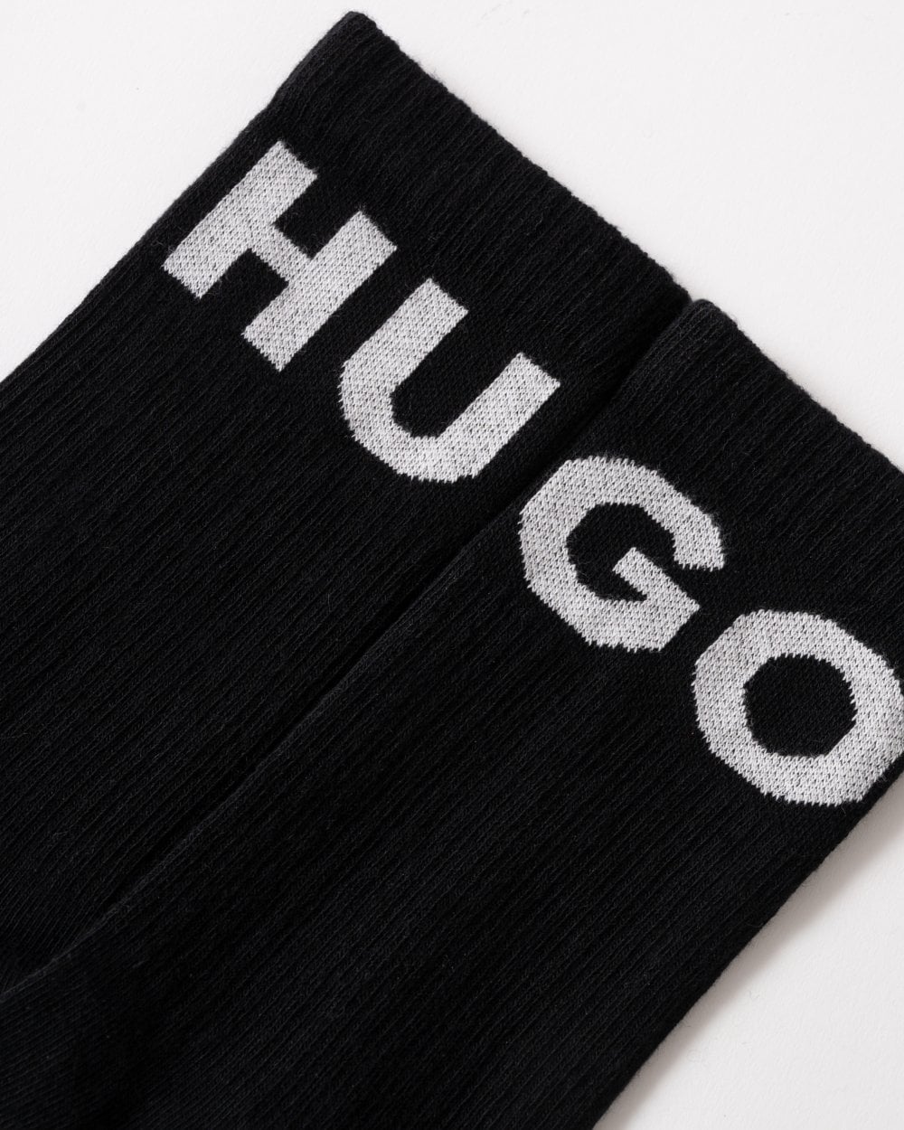HUGO Iconic 3-Pack Quarter Length Combed Cotton Socks NOS - Black 001 - Image 2