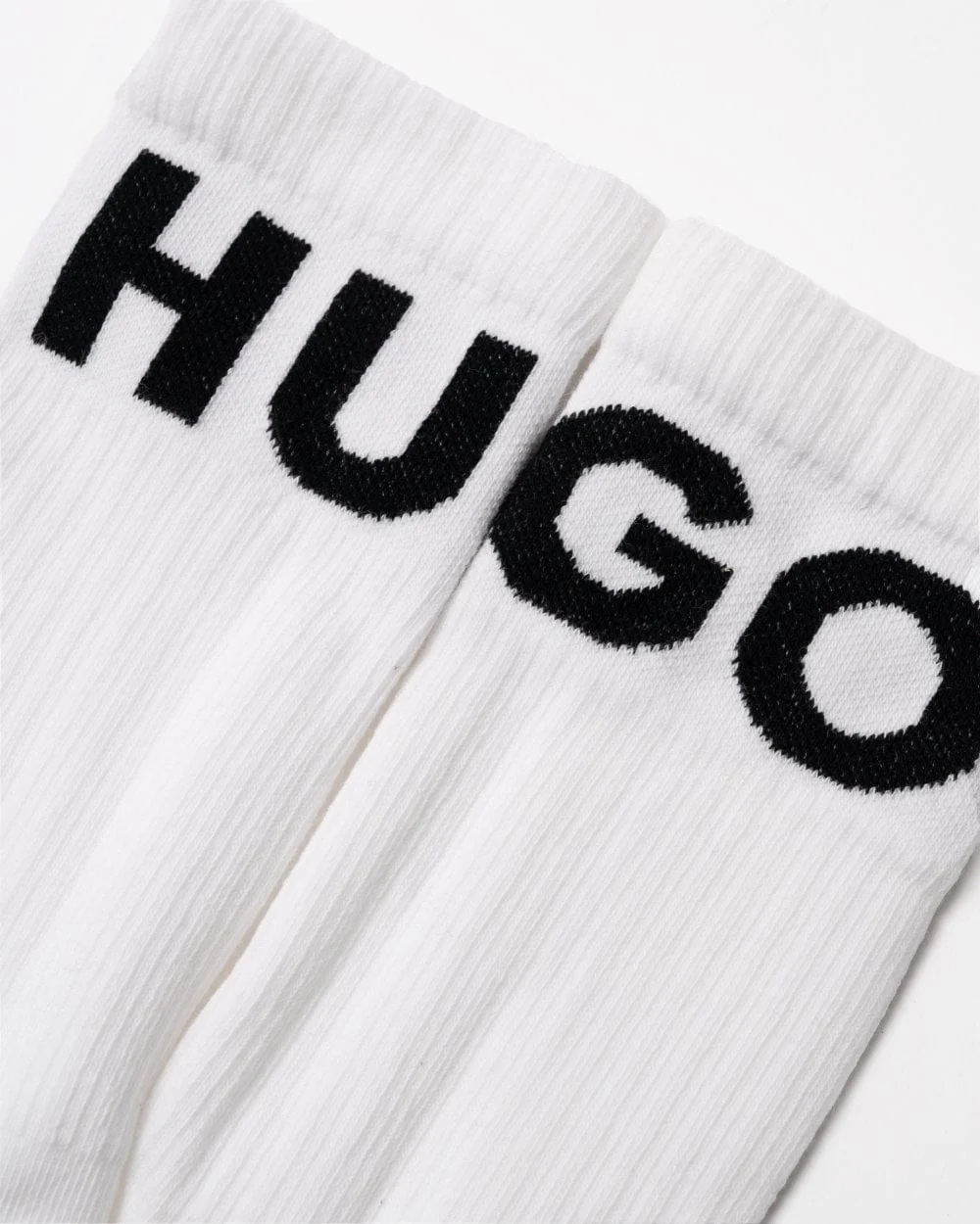 HUGO Iconic 3-Pack Quarter Length Combed Cotton Socks NOS - White 100 - Image 2