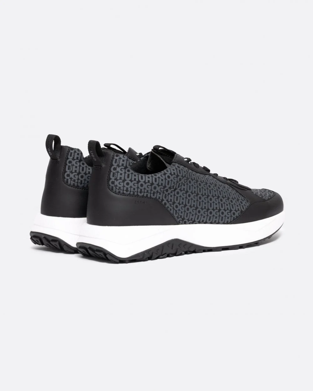 HUGO Kane Runn Mens Mixed-Material Trainers with Repeat Logo Details - Image 2