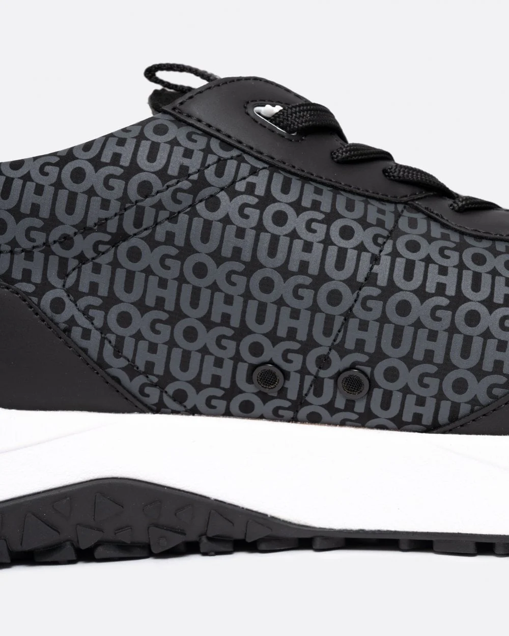 HUGO Kane Runn Mens Mixed-Material Trainers with Repeat Logo Details - Image 5
