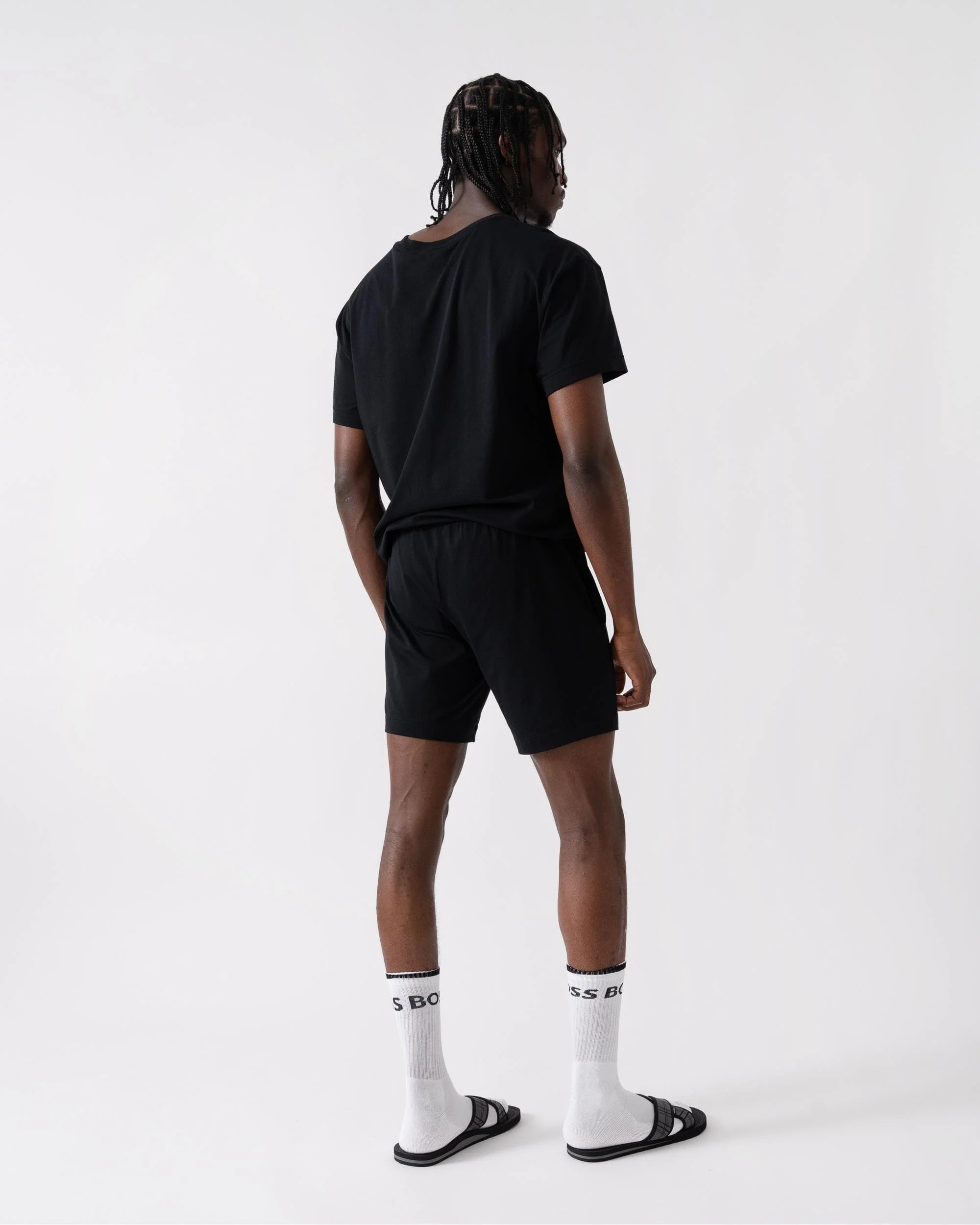 HUGO Laze Mens Loungewear Shorts - Black 001 - Image 4