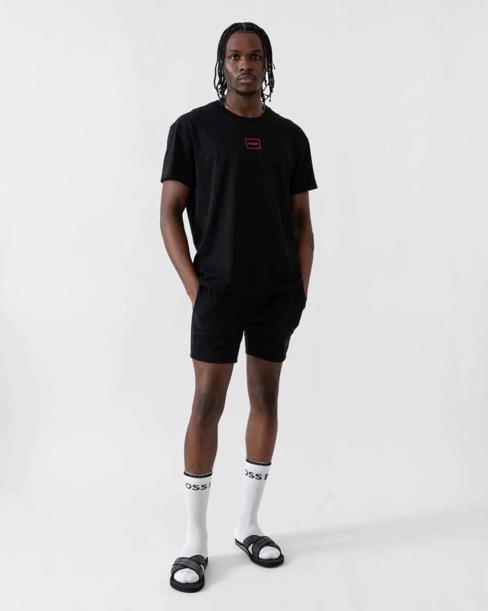HUGO Laze Mens Loungewear T-Shirt - Black 001 - Image 3