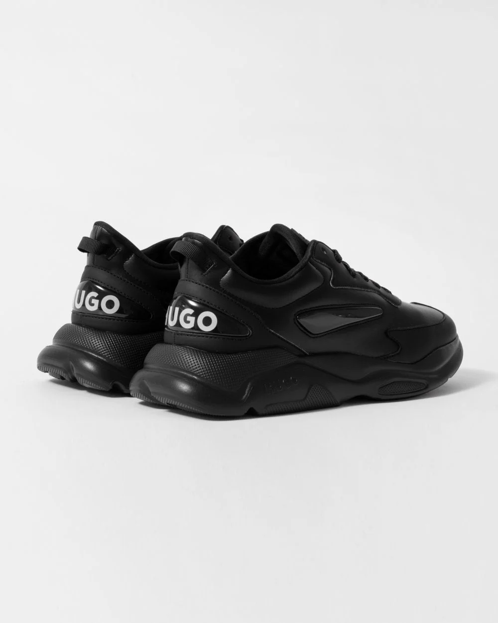 HUGO Leon Runn Mens Mixed-Material Trainers with Canvas-Effect Fabric - Image 2