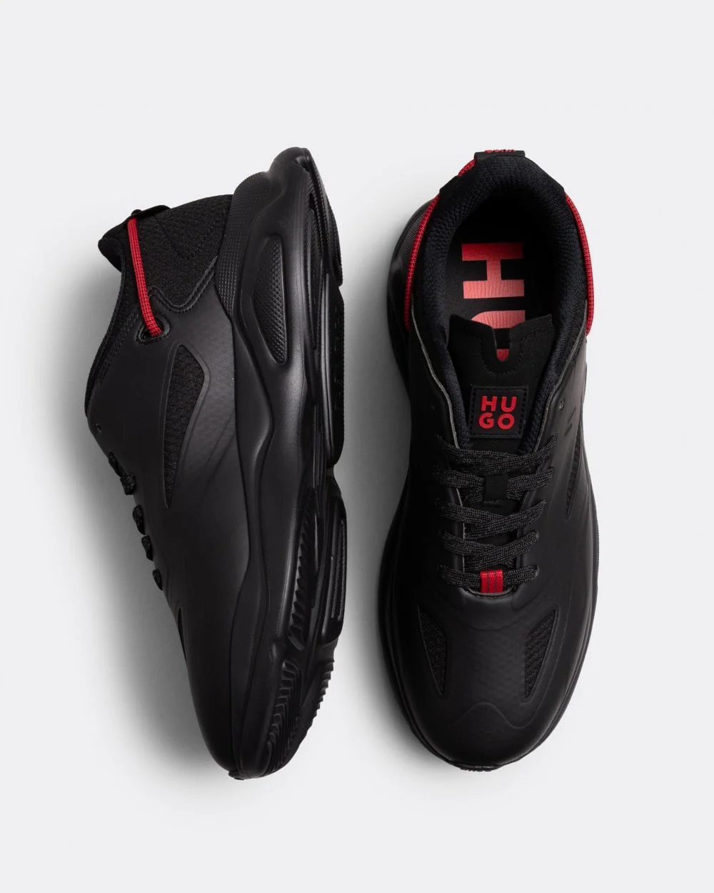 HUGO Leon Runn Mens Mixed-Material Trainers with Synthetic Coated Fabric - Image 3