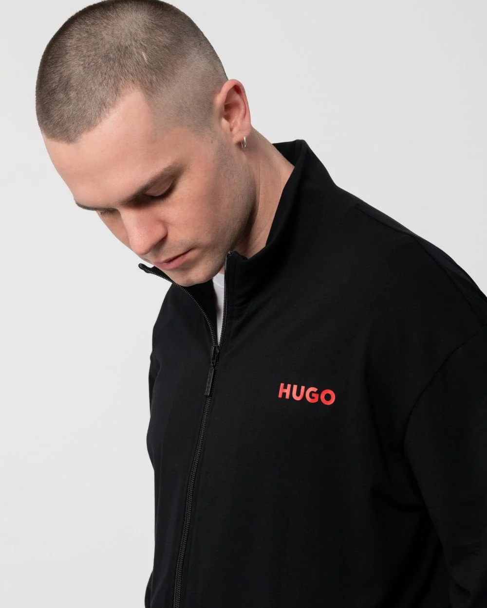 HUGO Linked Mens Full Zip Loungewear Sweatshirt - Image 2