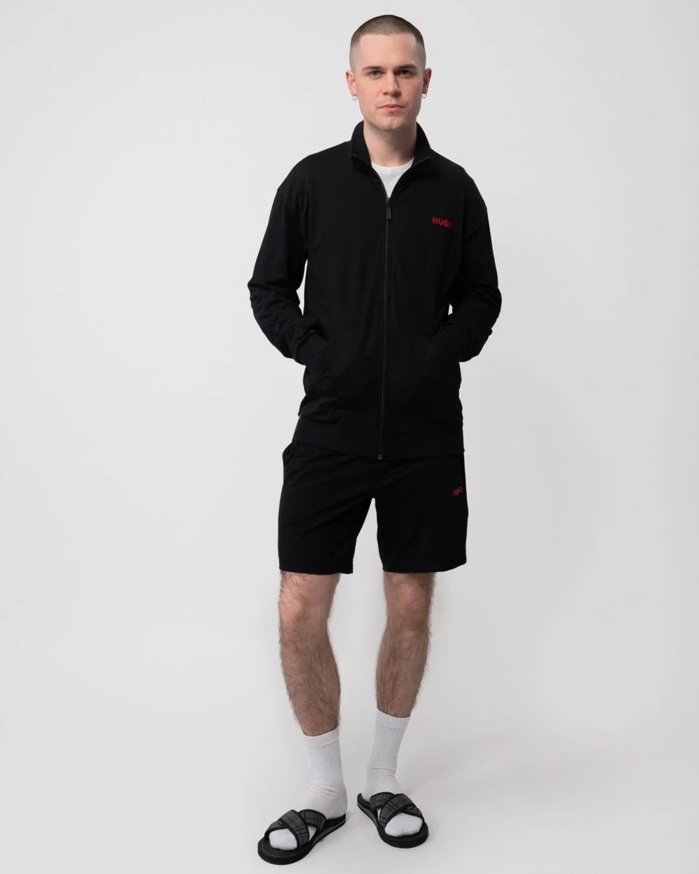 HUGO Linked Mens Full Zip Loungewear Sweatshirt - Image 3