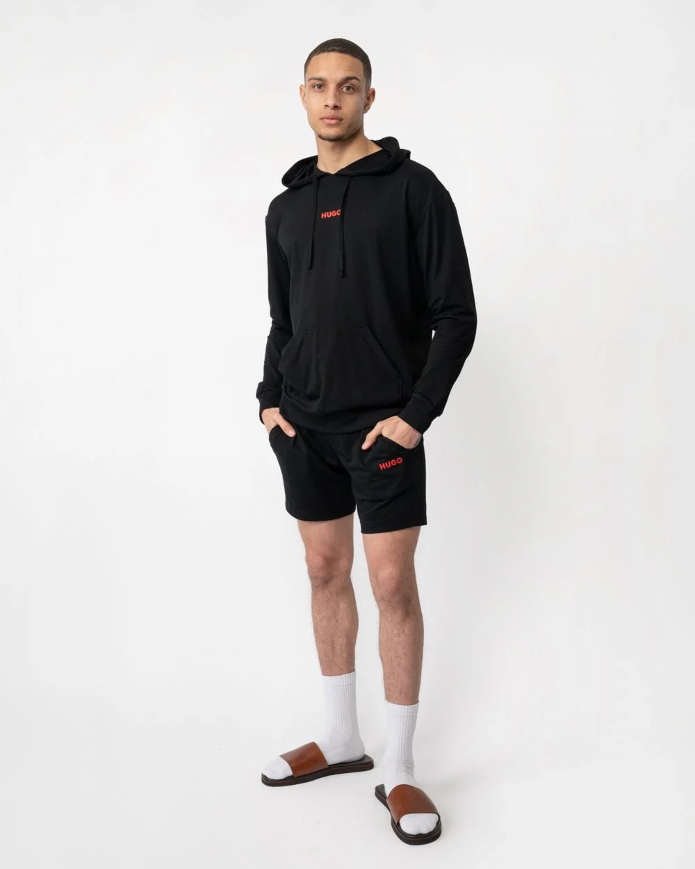 HUGO Linked Mens Loungewear Hoodie 50518693 - Image 3