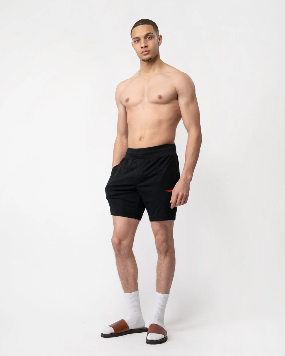 HUGO Linked Mens Loungewear Shorts 50518679 - Image 3
