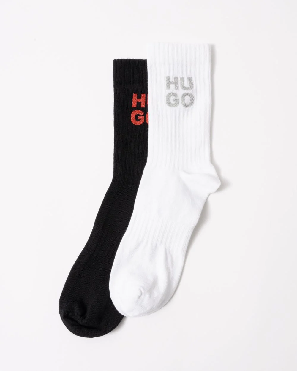 HUGO Lurex Mens 2-Pack Quarter Length Stacked Logo Socks Gift Set - Image 2