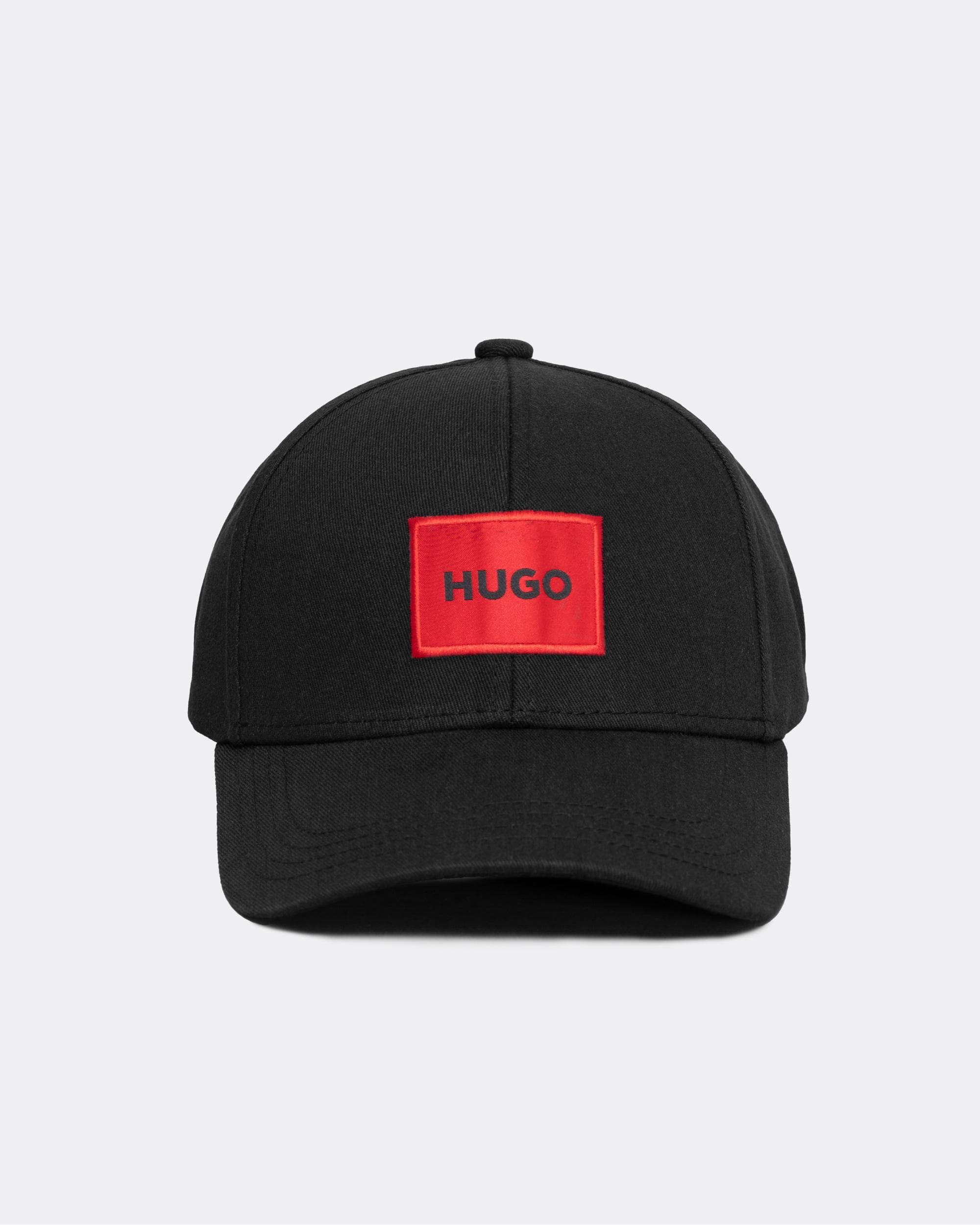 HUGO Men-X 581-RL Mens Cotton-Twill Cap With Red Logo Label - Black 001 - Image 2