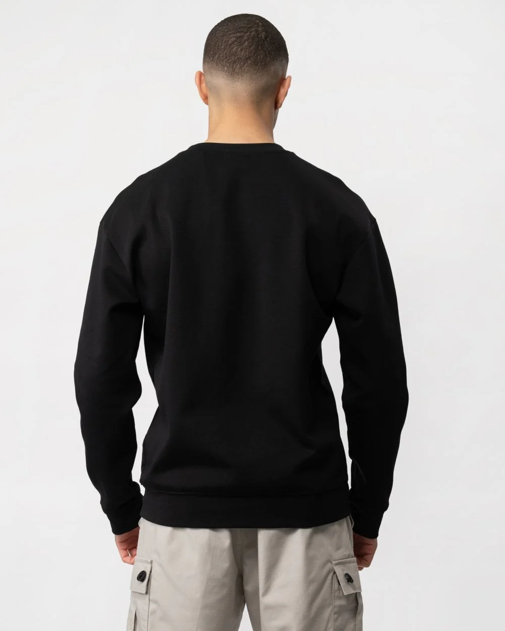 HUGO Mens Badge Logo Crew Neck Loungewear Sweatshirt - Image 4