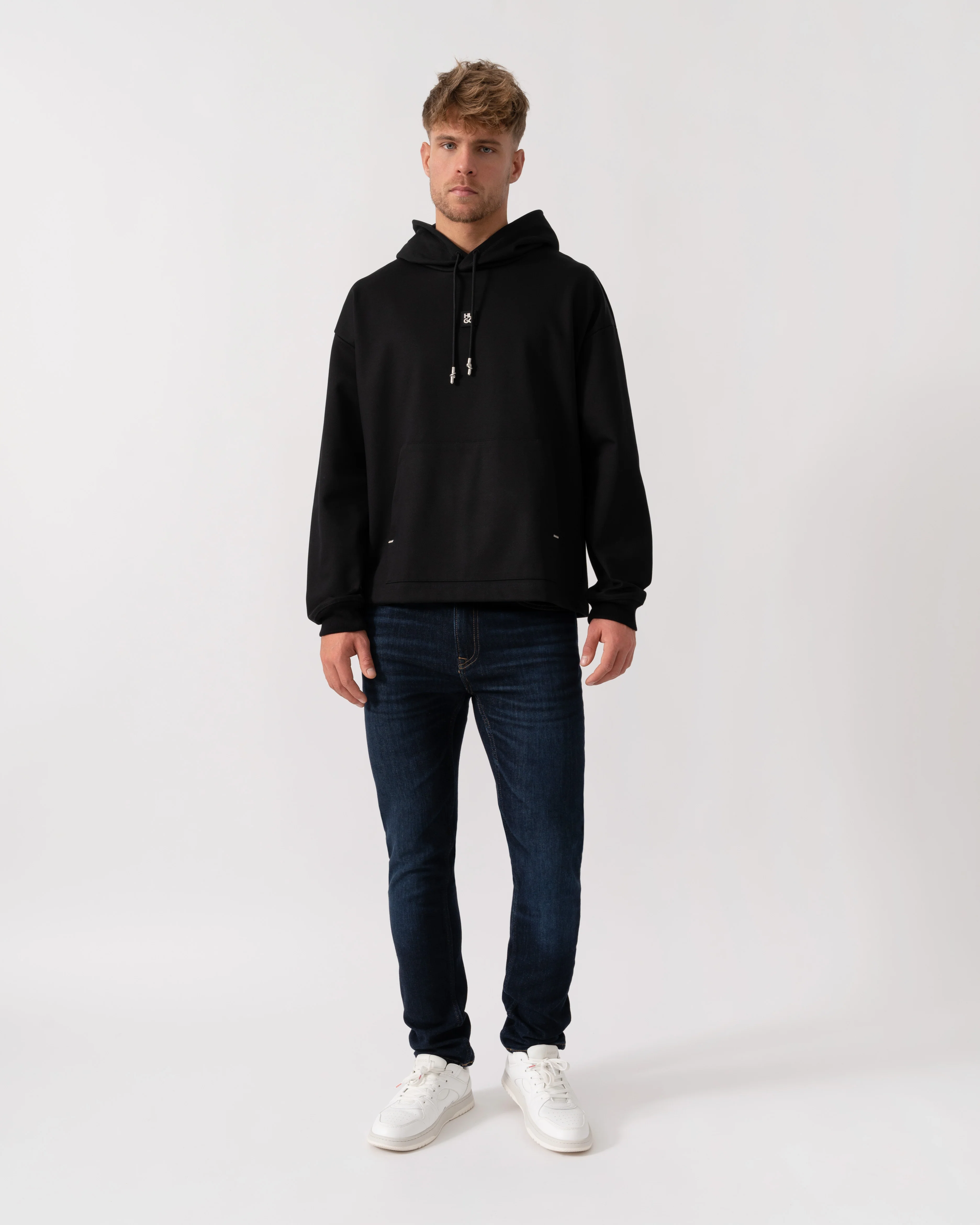 HUGO Mens Dineo Mens Pullover Hoodie - Black 001 - Image 2