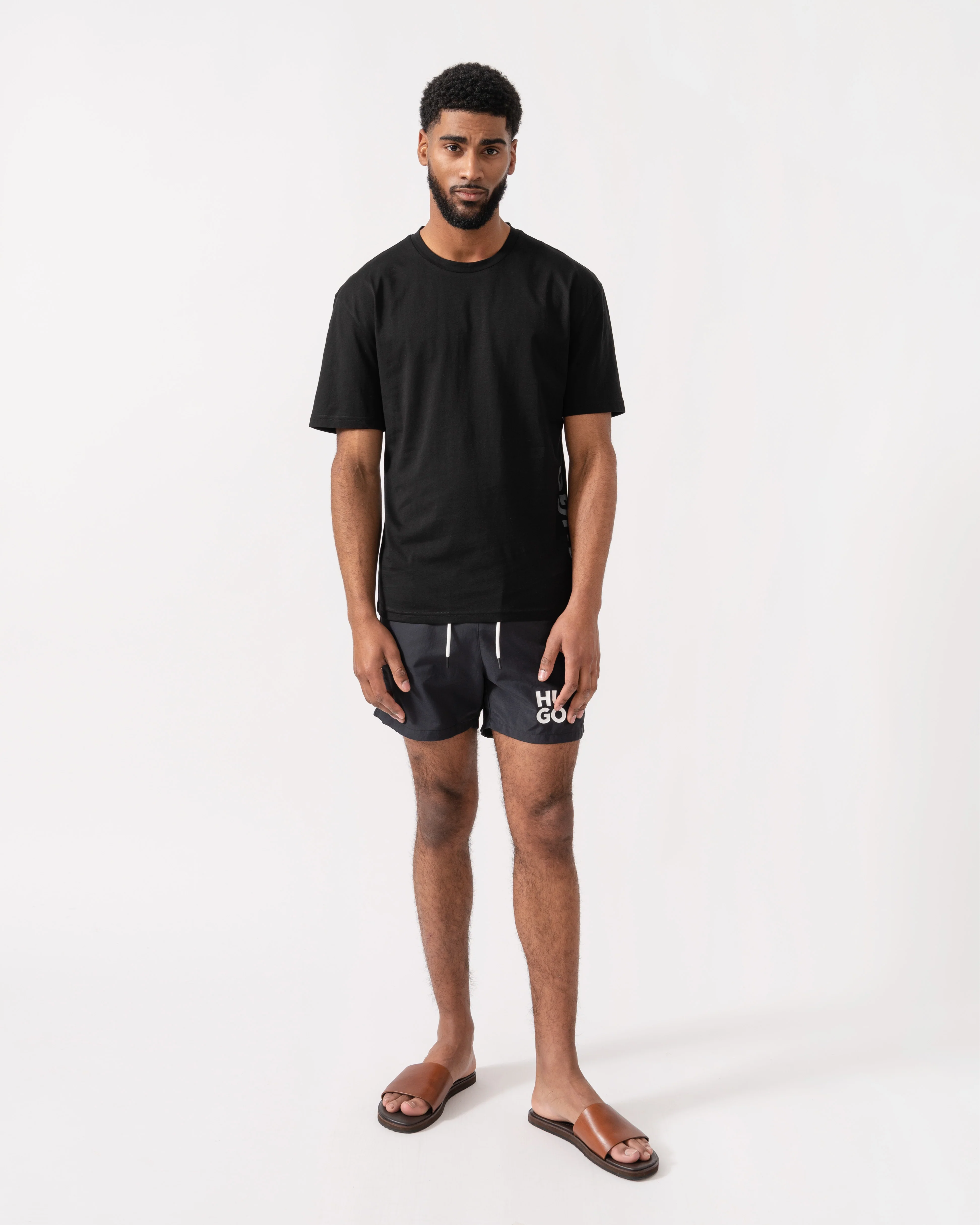 HUGO RN Relaxed Jersey T-shirt with UV Protection - Black 004 - Image 2