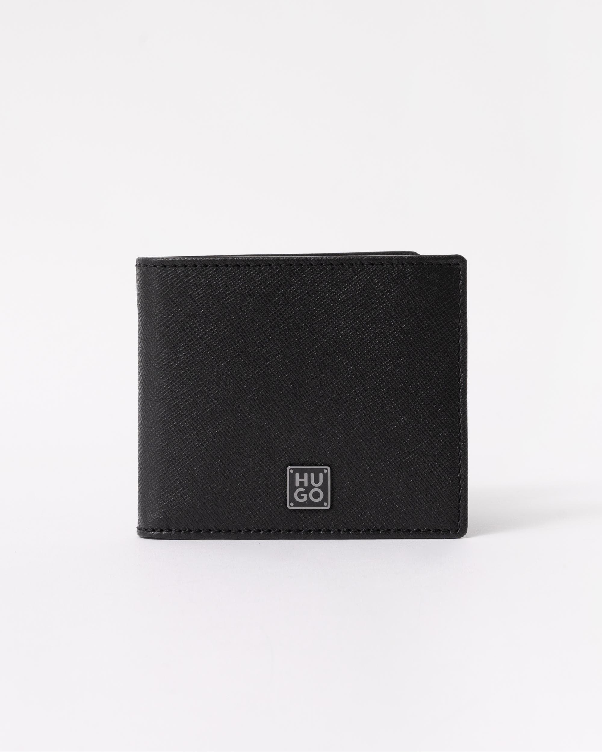 HUGO Mens Stacked Logo Wallet and Keyring Set - Image 3