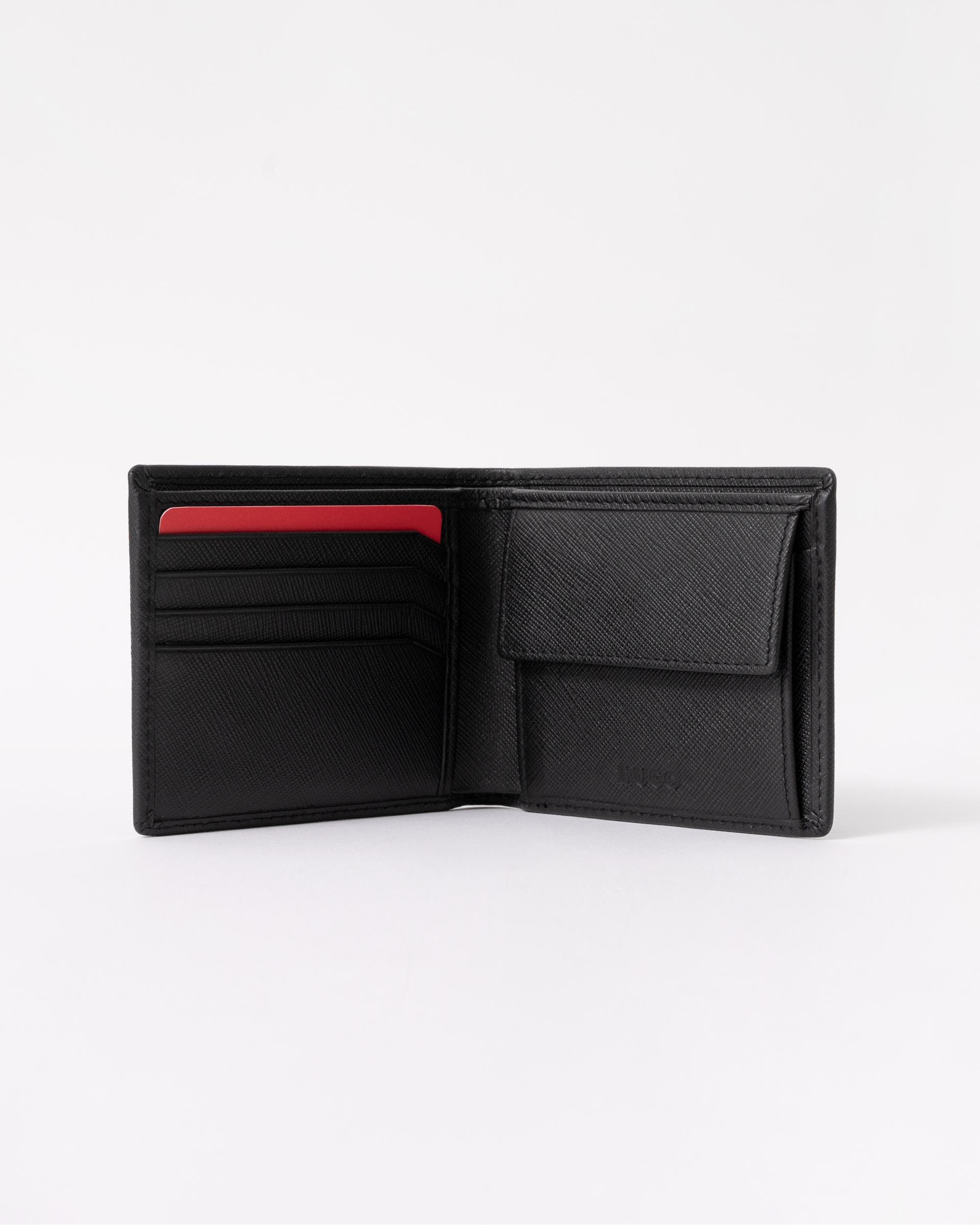HUGO Mens Stacked Logo Wallet and Keyring Set - Image 4
